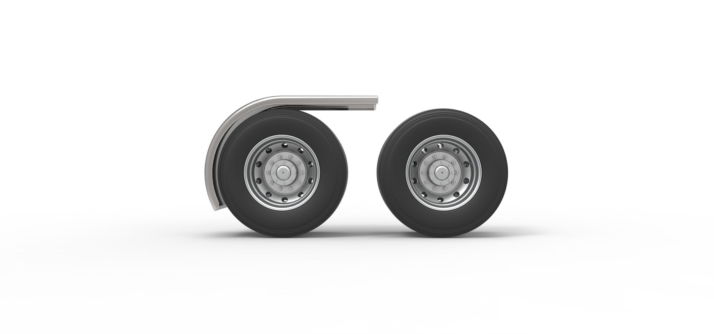 Semi truck Rear fenders Set 2 Scale 1 to 25 3D print model_28