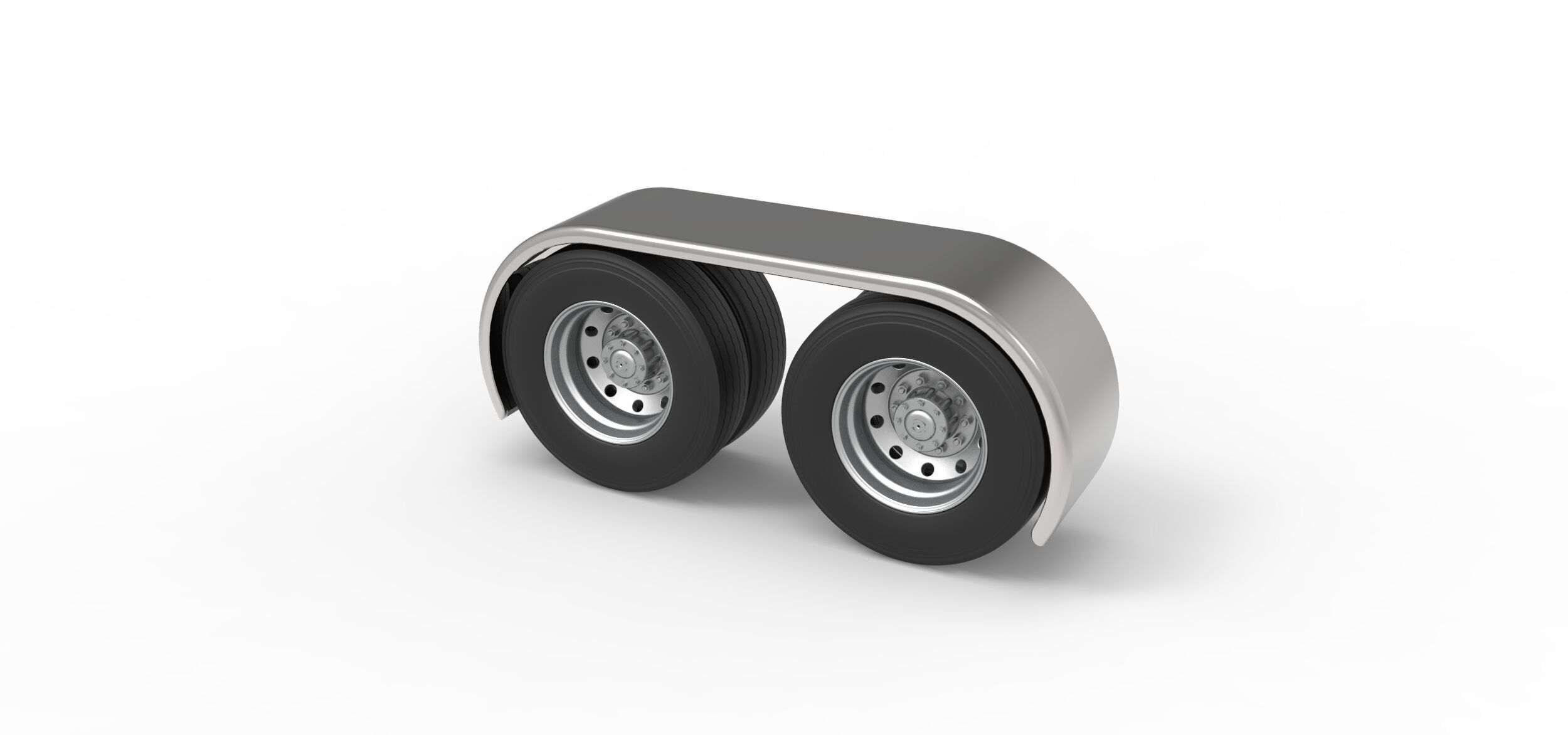 Semi truck Rear fenders Set 2 Scale 1 to 25 3D print model_6