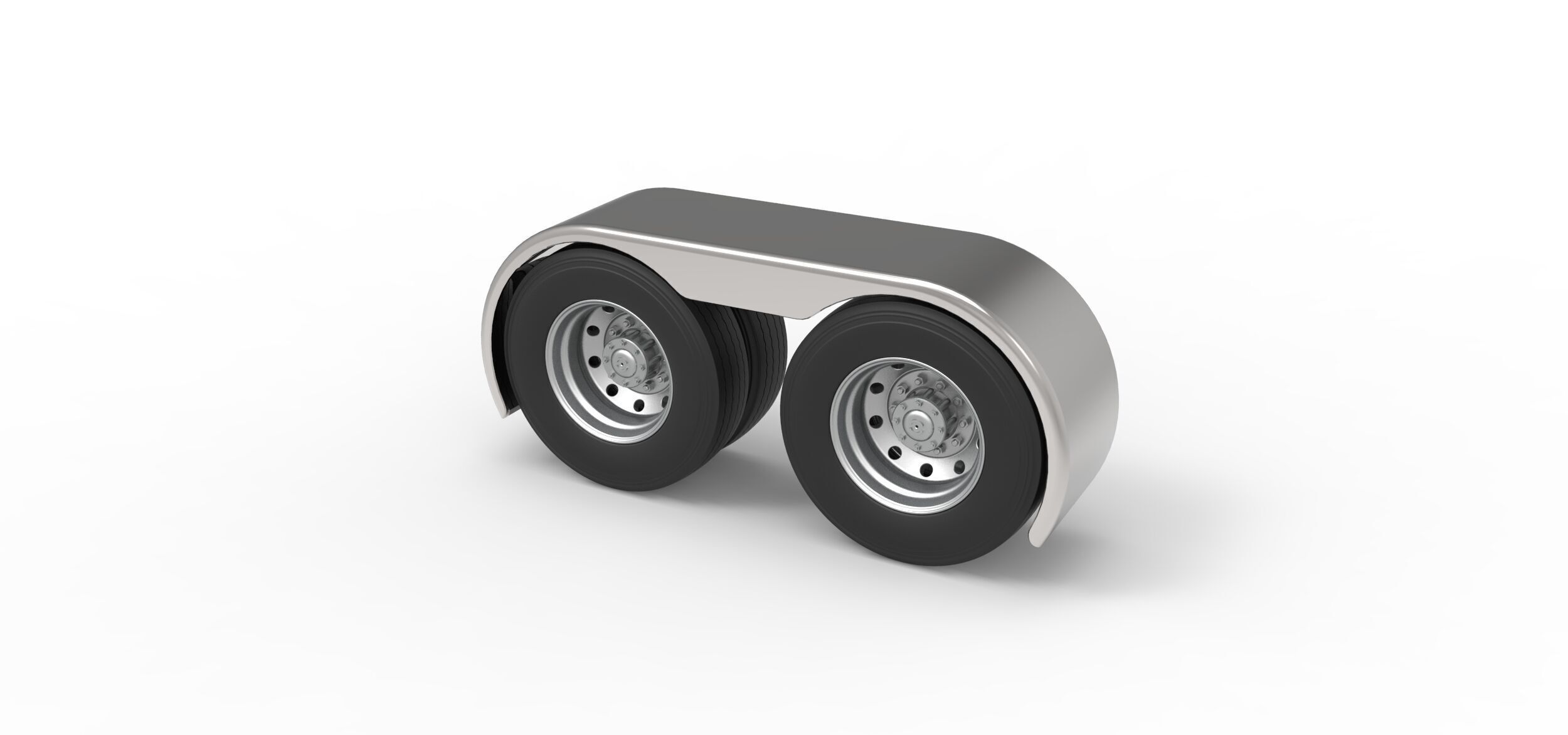 Semi truck Rear fenders Set 2 Scale 1 to 25 3D print model_14