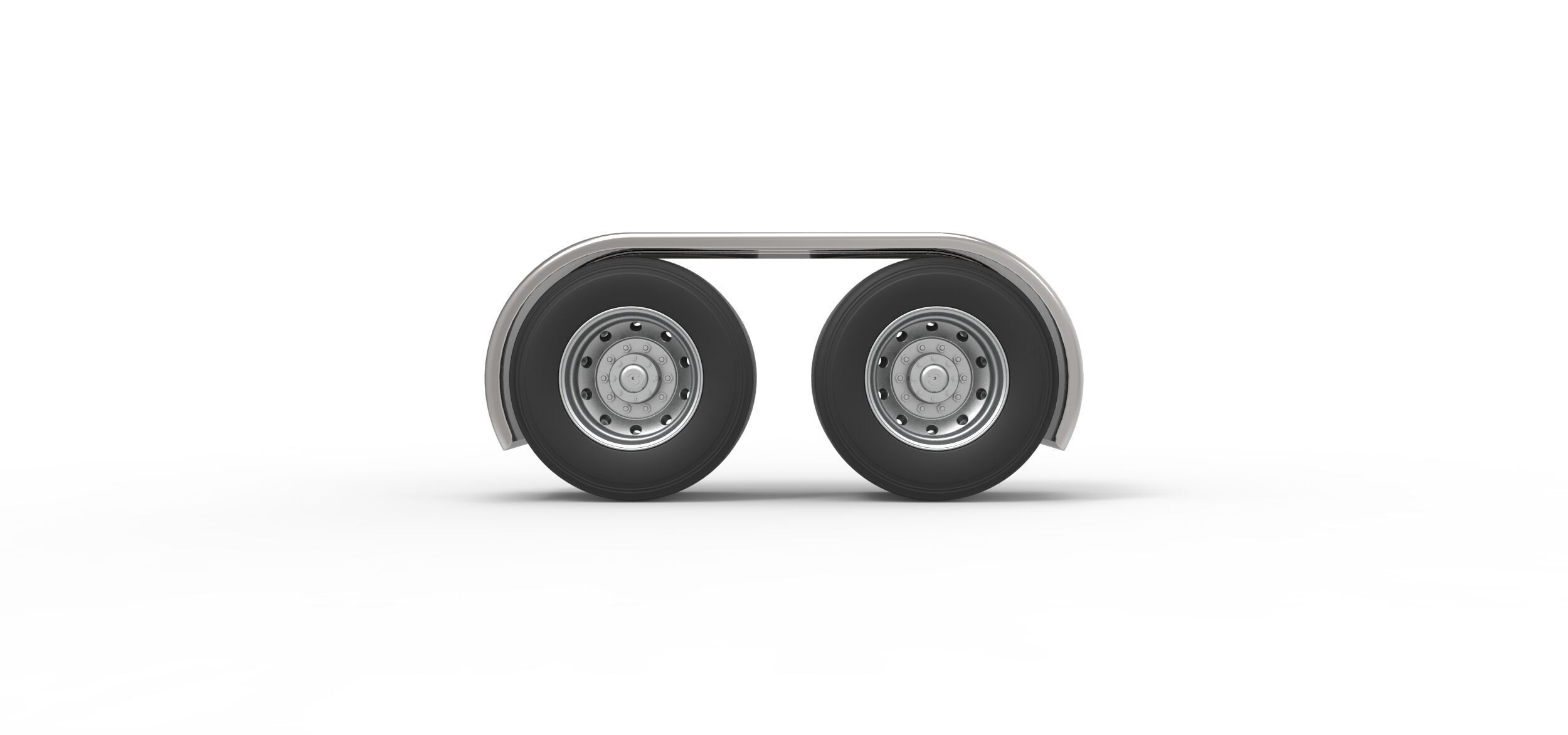 Semi truck Rear fenders Set 2 Scale 1 to 25 3D print model_4