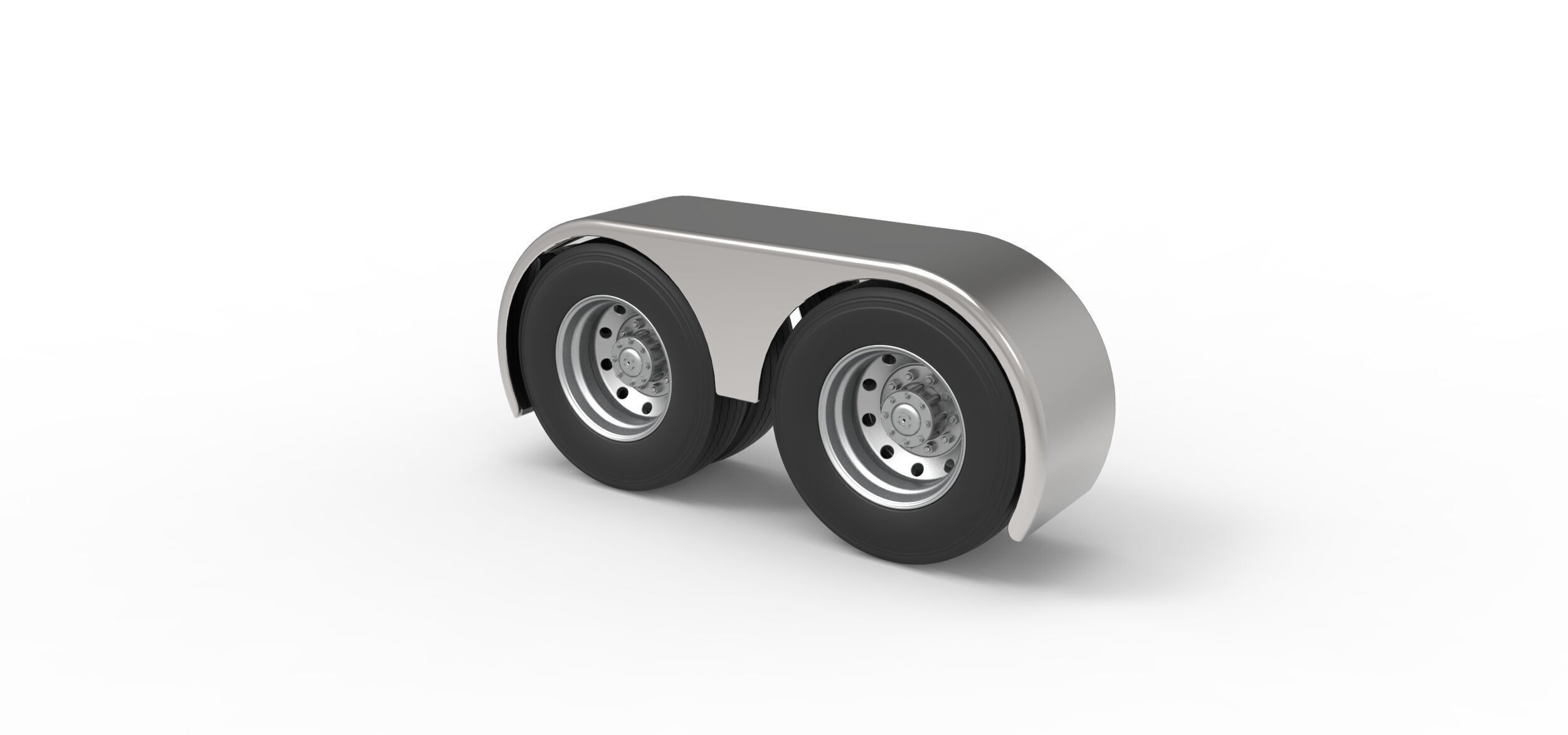 Semi truck Rear fenders Set 2 Scale 1 to 25 3D print model_22