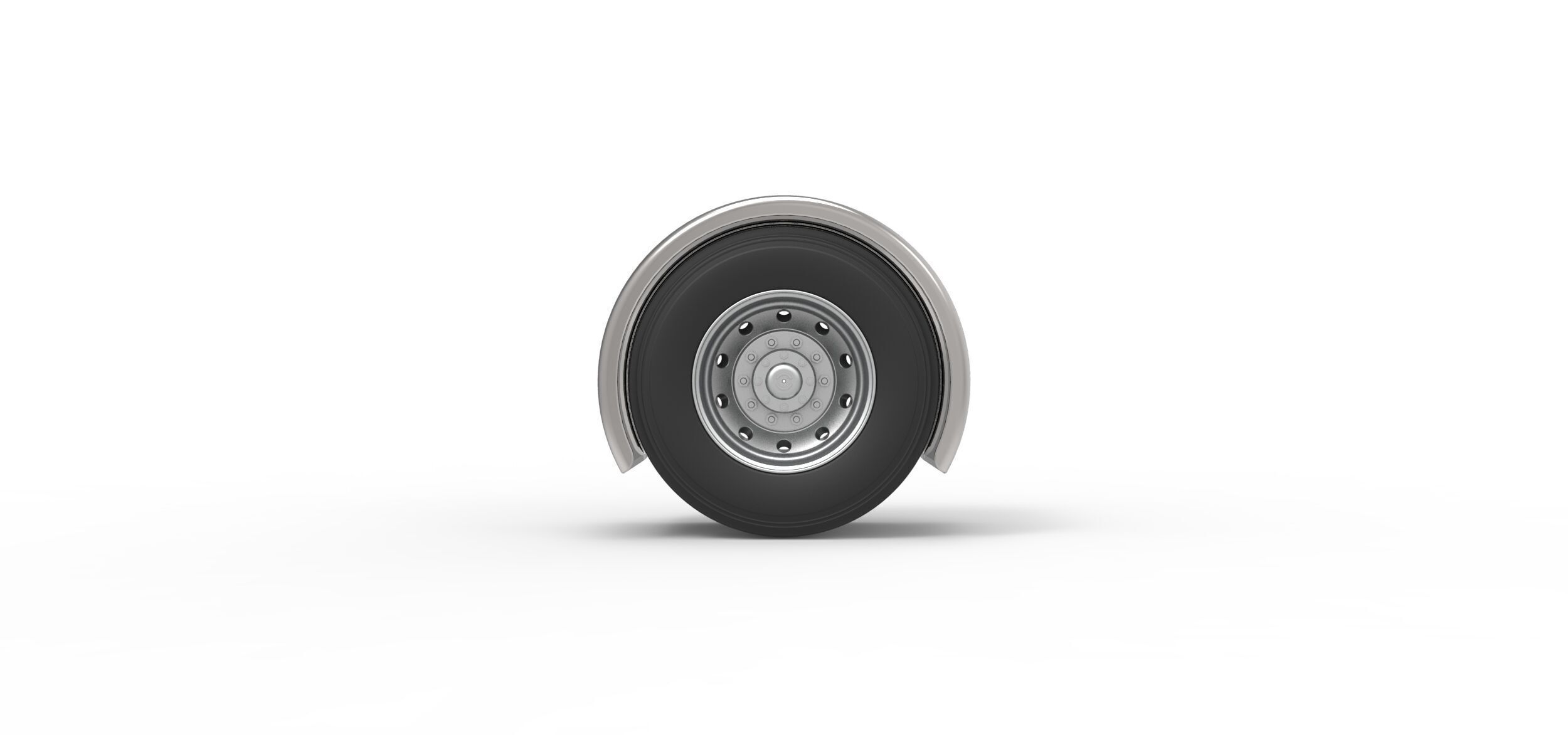 Semi truck Rear fenders Set 2 Scale 1 to 25 3D print model_36