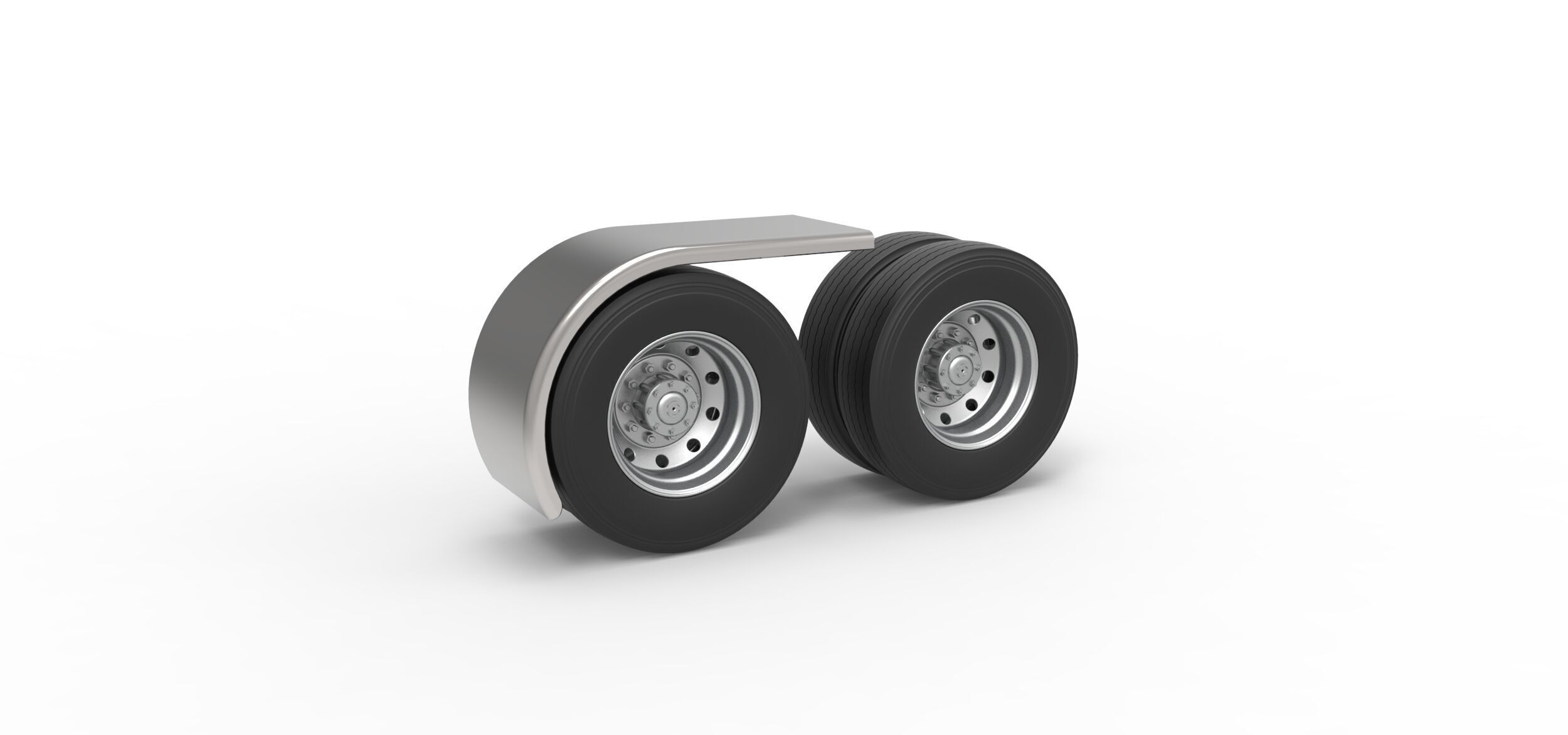 Semi truck Rear fenders Set 2 Scale 1 to 25 3D print model_24