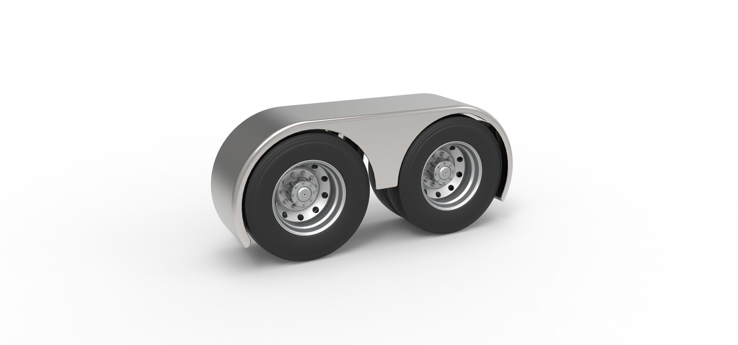 Semi truck Rear fenders Set 2 Scale 1 to 25 3D print model_16