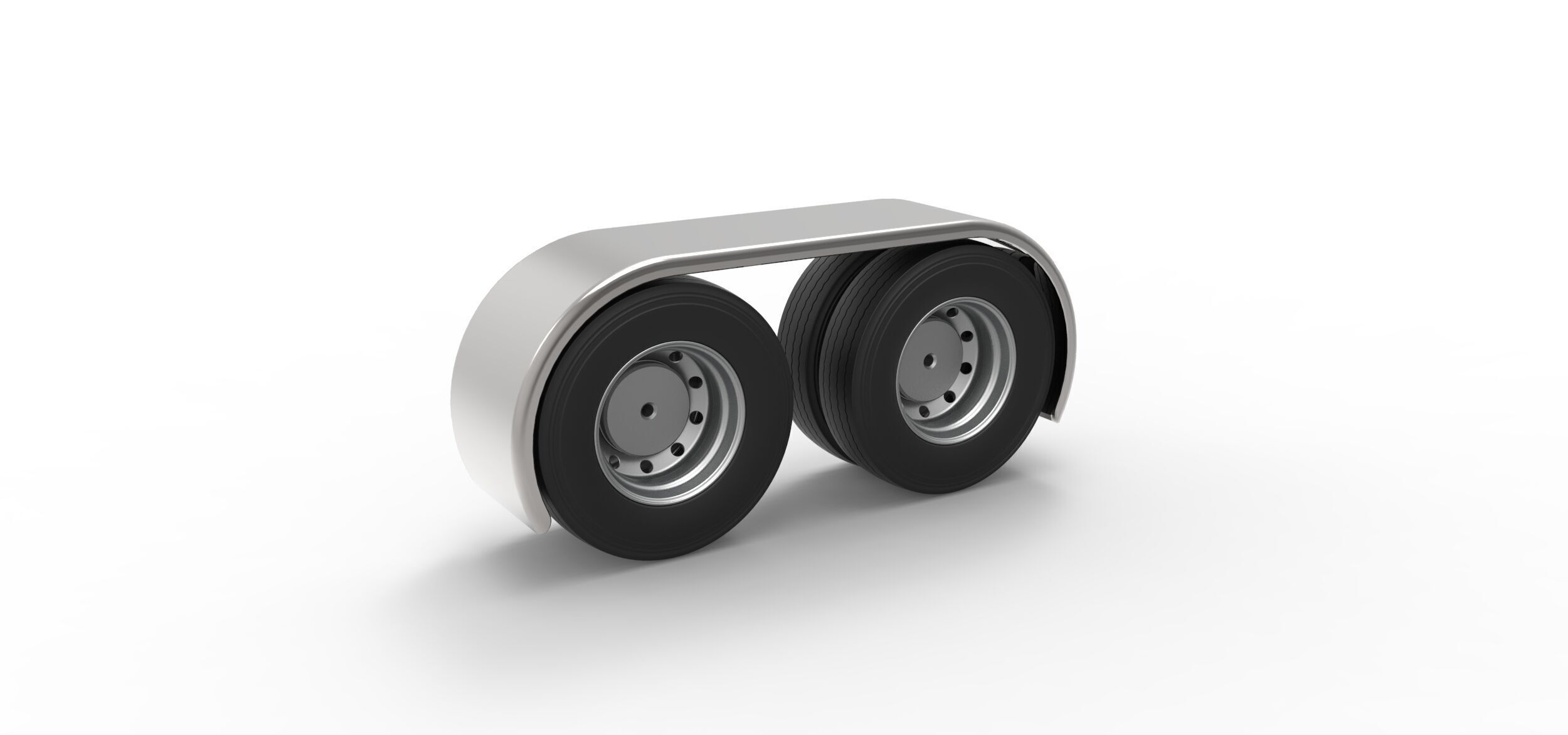 Semi truck Rear fenders Set 2 Scale 1 to 25 3D print model_7