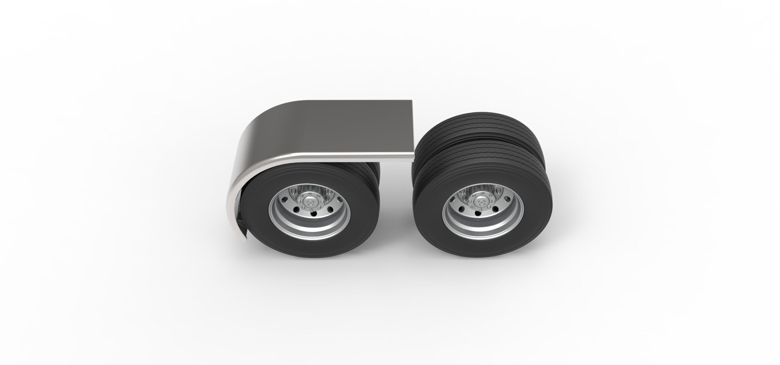 Semi truck Rear fenders Set 2 Scale 1 to 25 3D print model_29