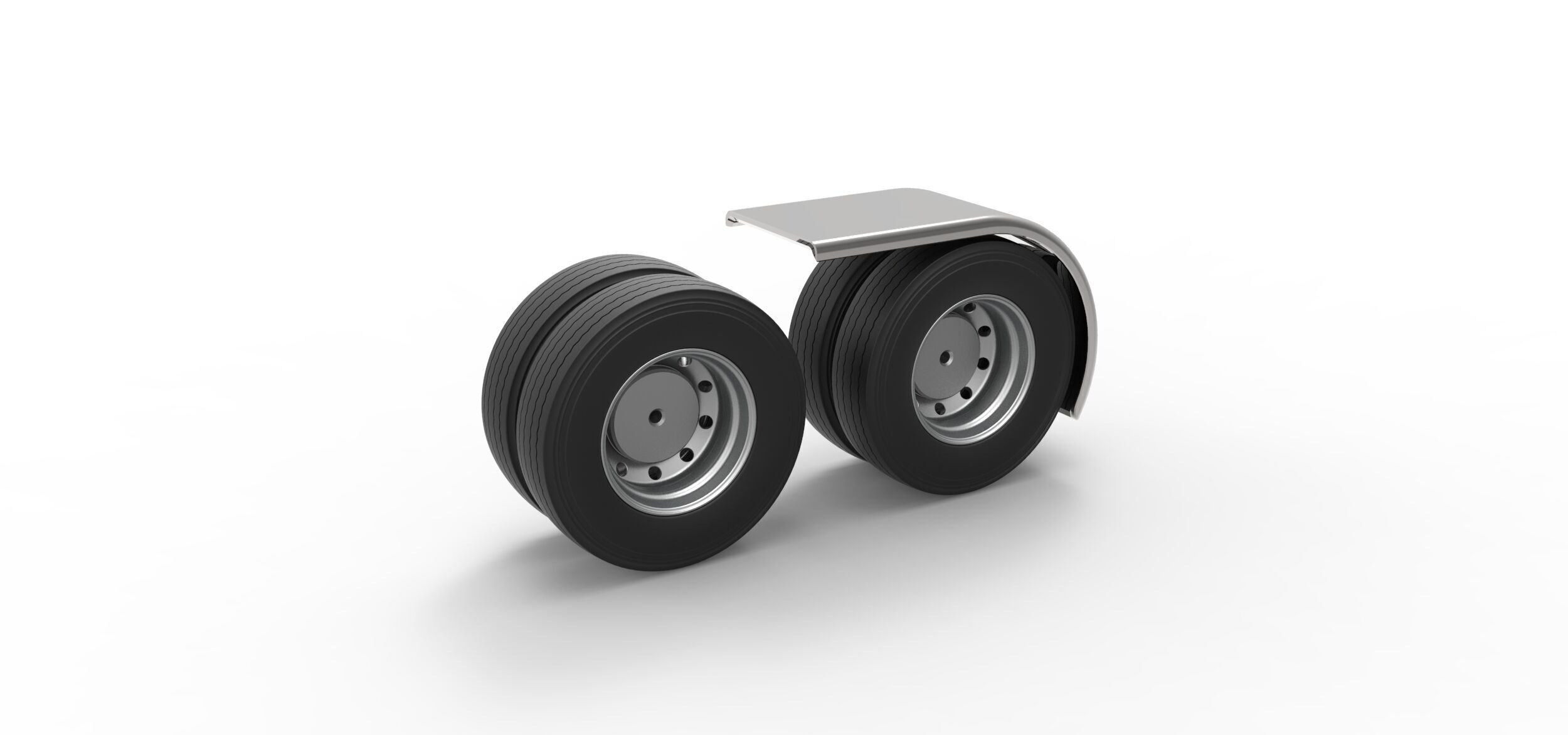 Semi truck Rear fenders Set 2 Scale 1 to 25 3D print model_31