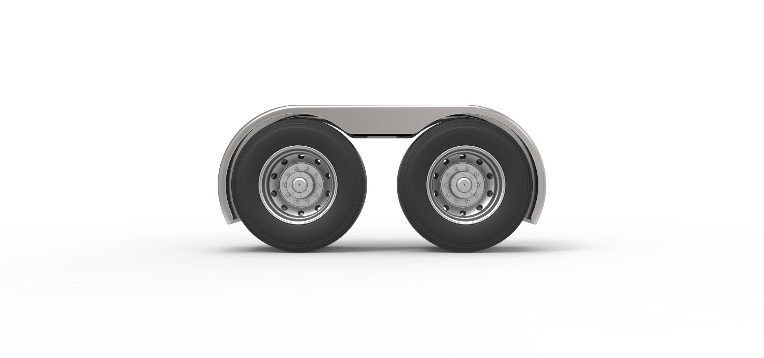 Semi truck Rear fenders Set 2 Scale 1 to 25 3D print model_12