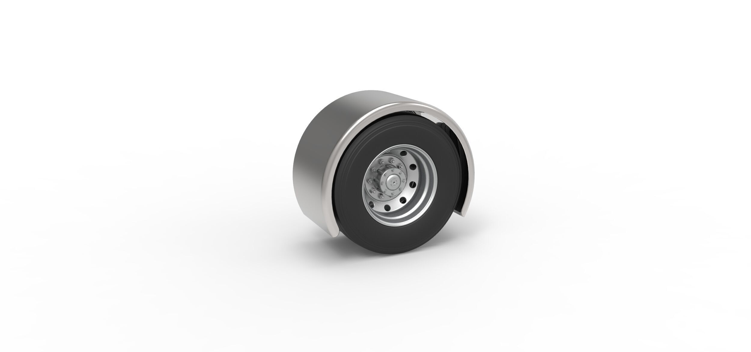 Semi truck Rear fenders Set 2 Scale 1 to 25 3D print model_32