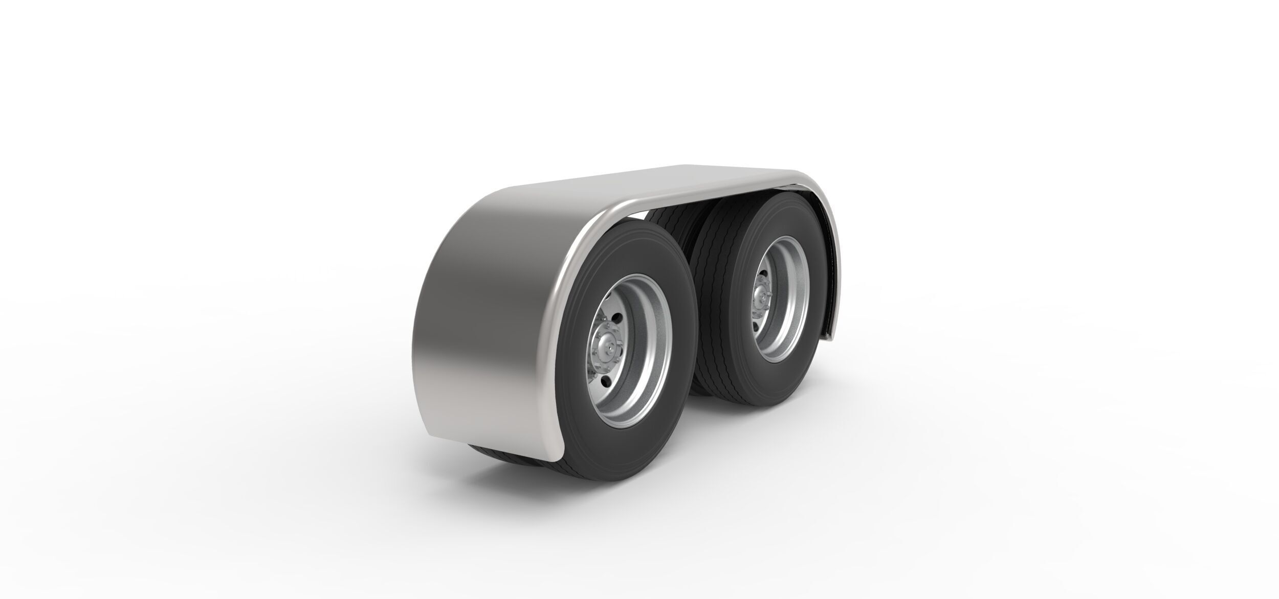 Semi truck Rear fenders Set 2 Scale 1 to 25 3D print model_1