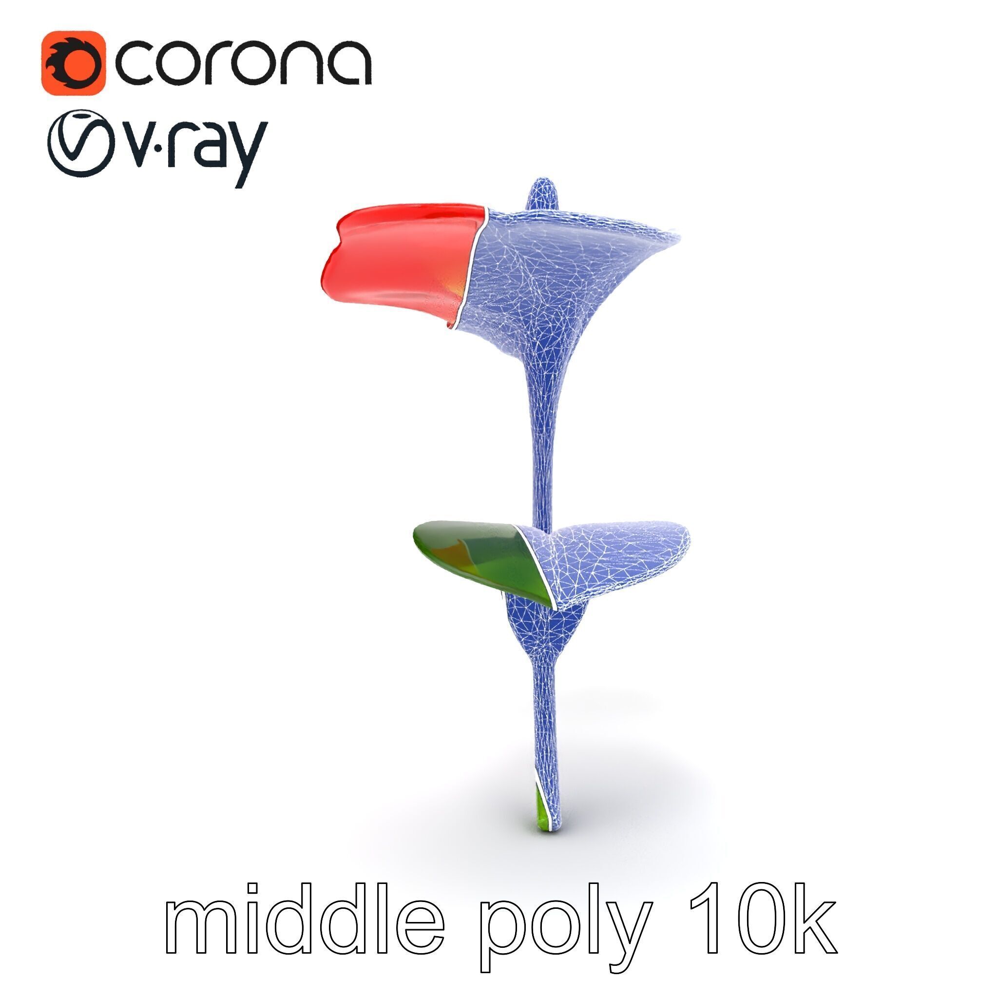 Miniature Anthurium Minor with Bright Petals model pack Low-poly 3D model_19