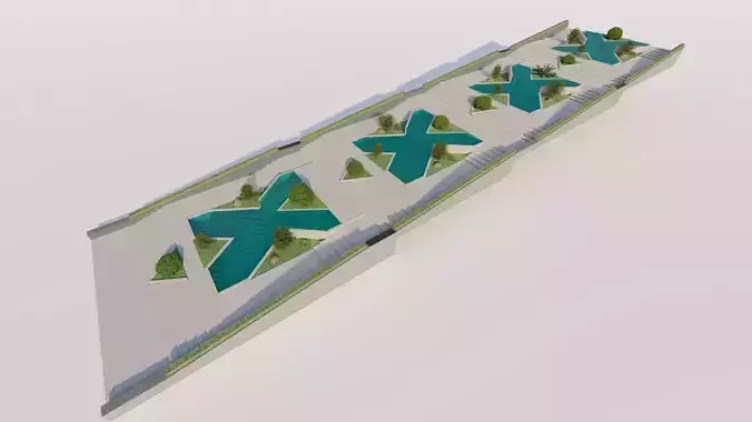 park-public park-Private Park Landscape 3D model