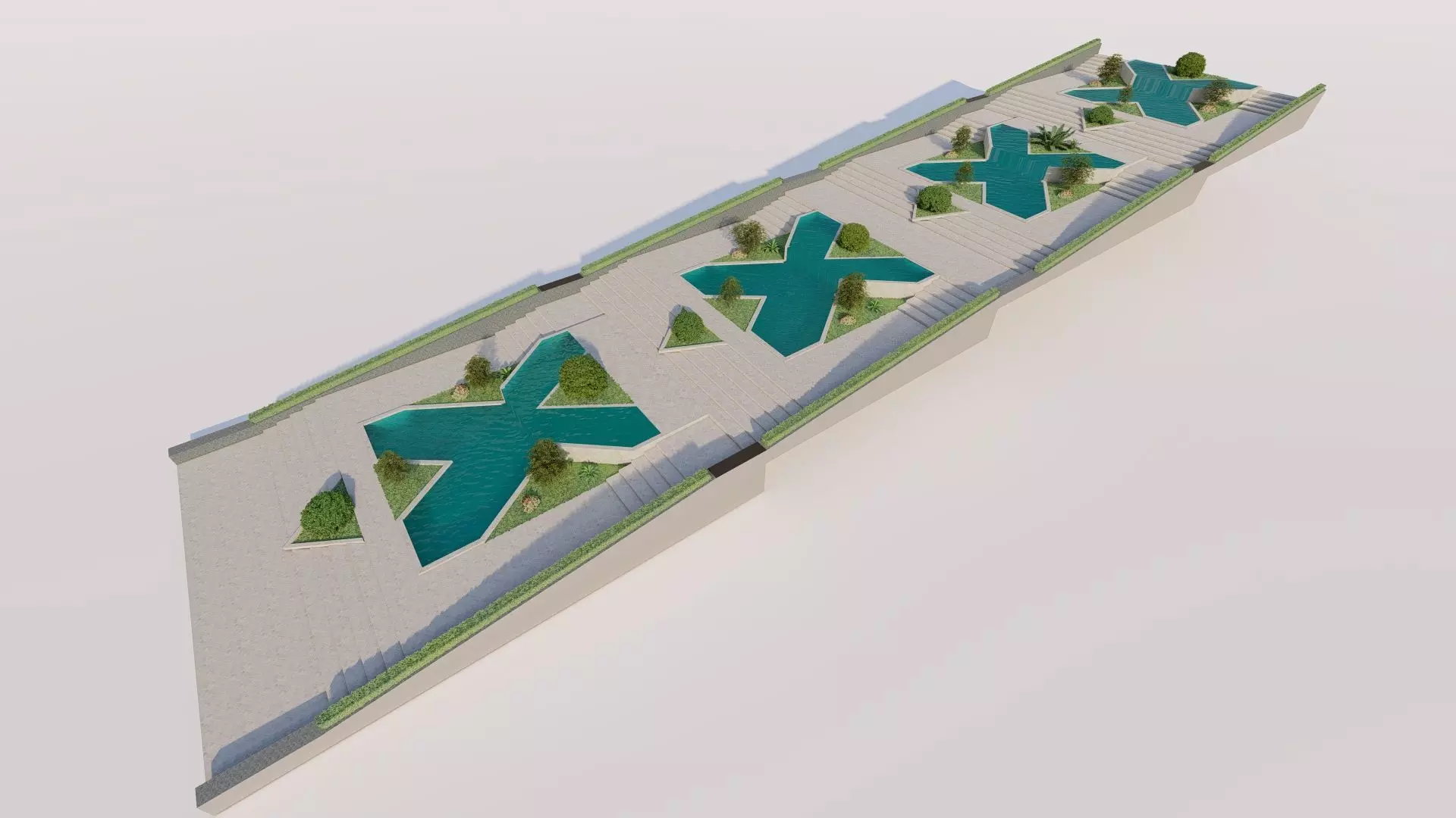 park-public park-Private Park Landscape 3D model