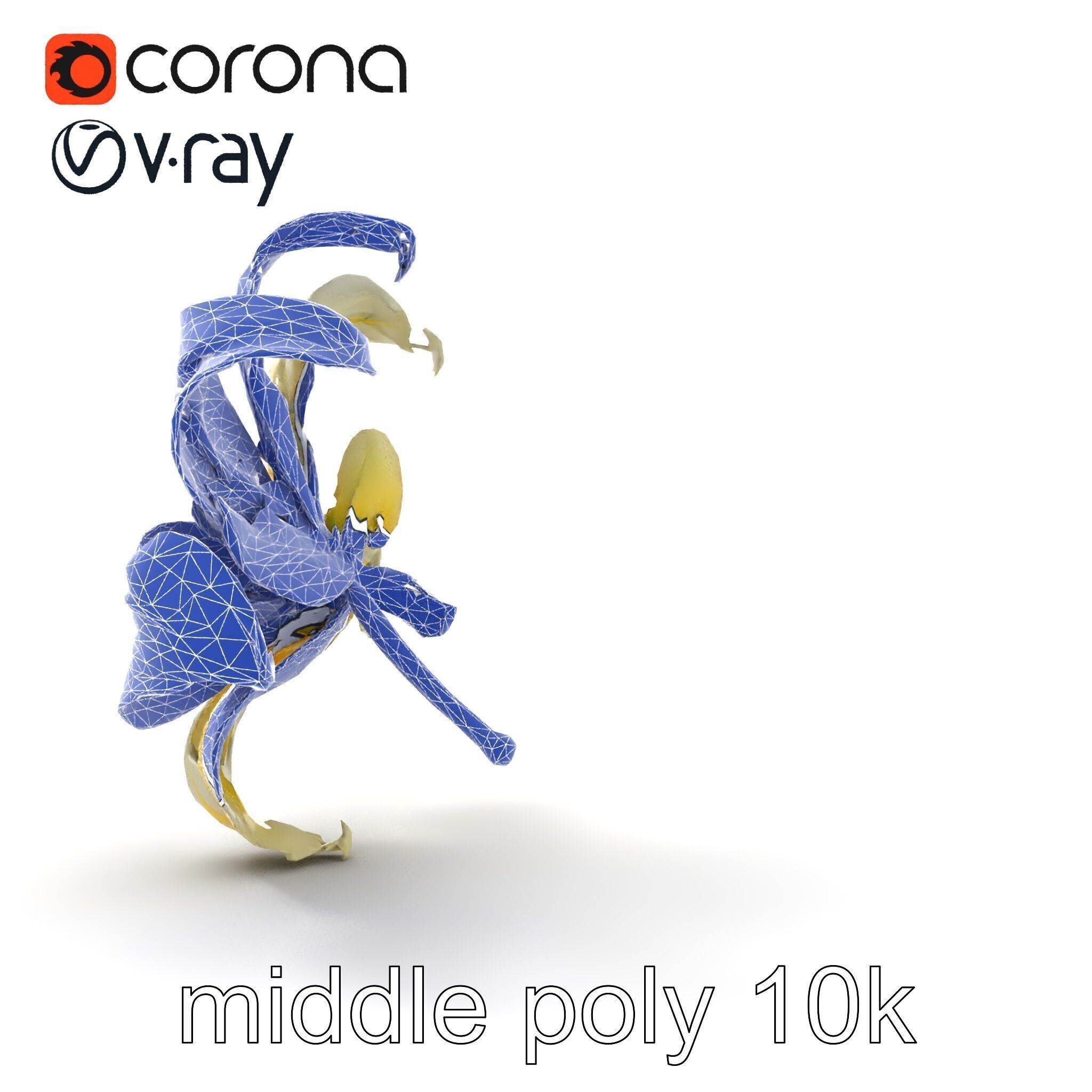 Golden Lily Flower model pack Low-poly 3D model_22