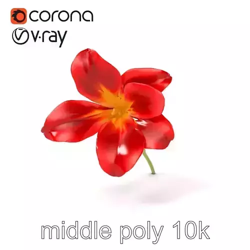 Freesia Red Delicate Flower Petals model pack Low-poly 3D model