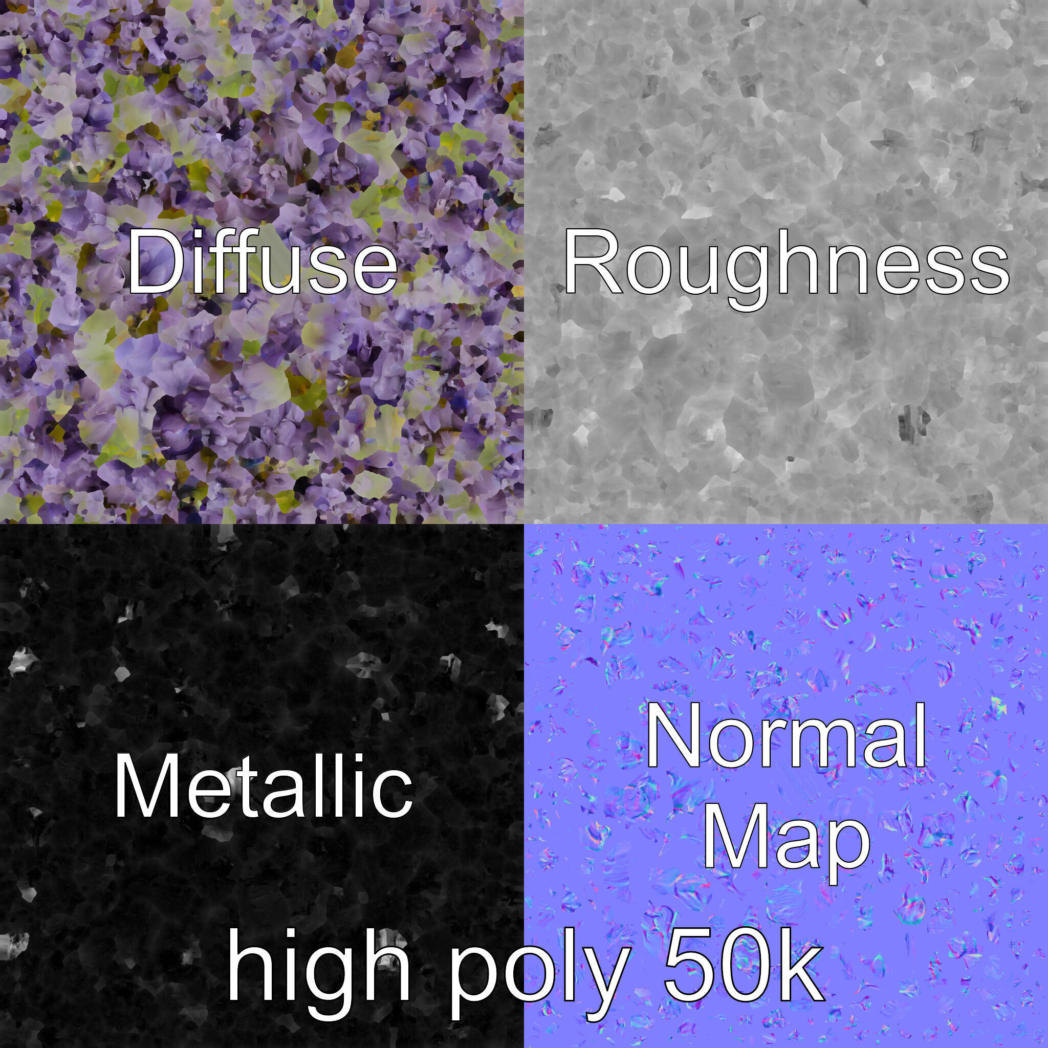 Lavender Flower Botanical Charm model pack Low-poly 3D model_3