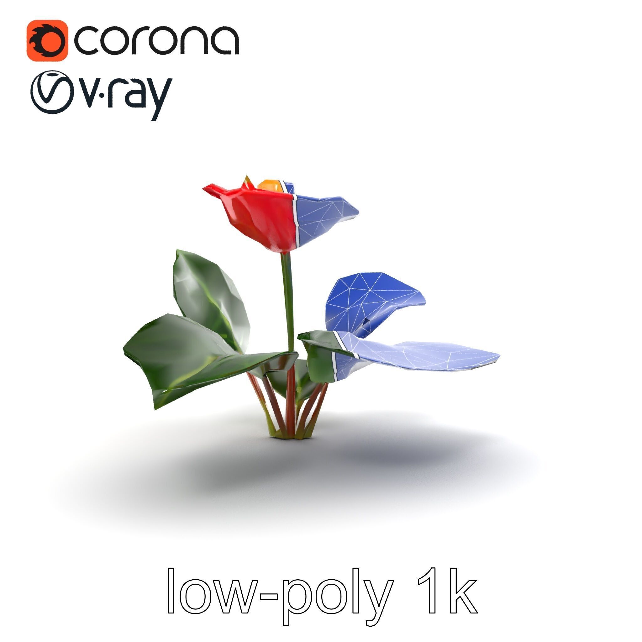 Anthurium Red Glossy Petals model pack Low-poly 3D model_19