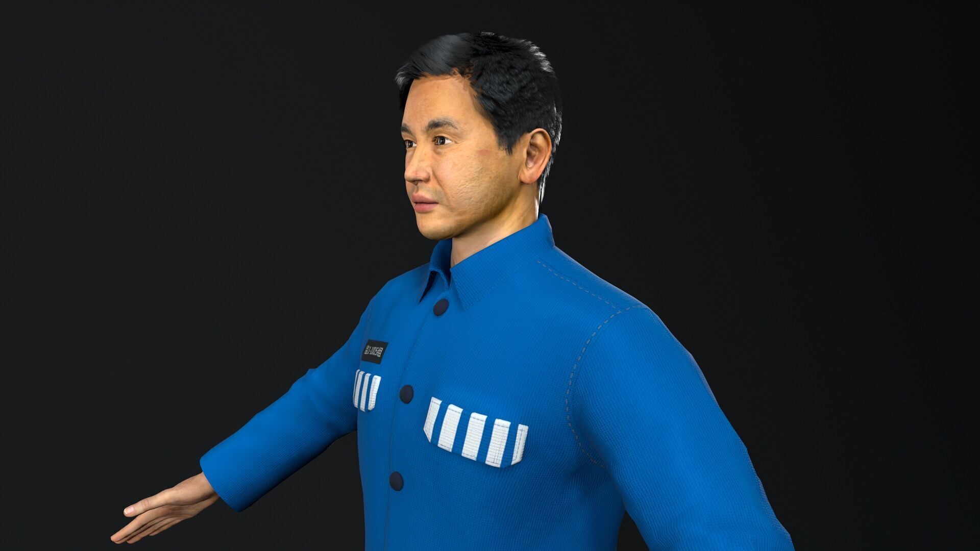 prisoner character Low-poly 3D model_5