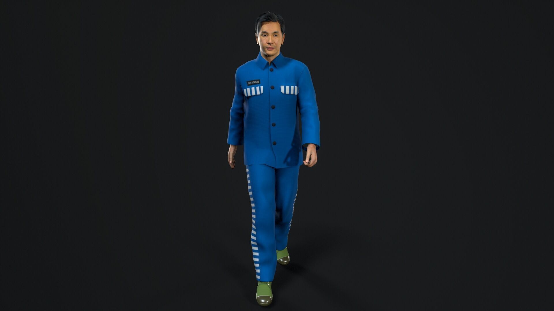 prisoner character Low-poly 3D model_8