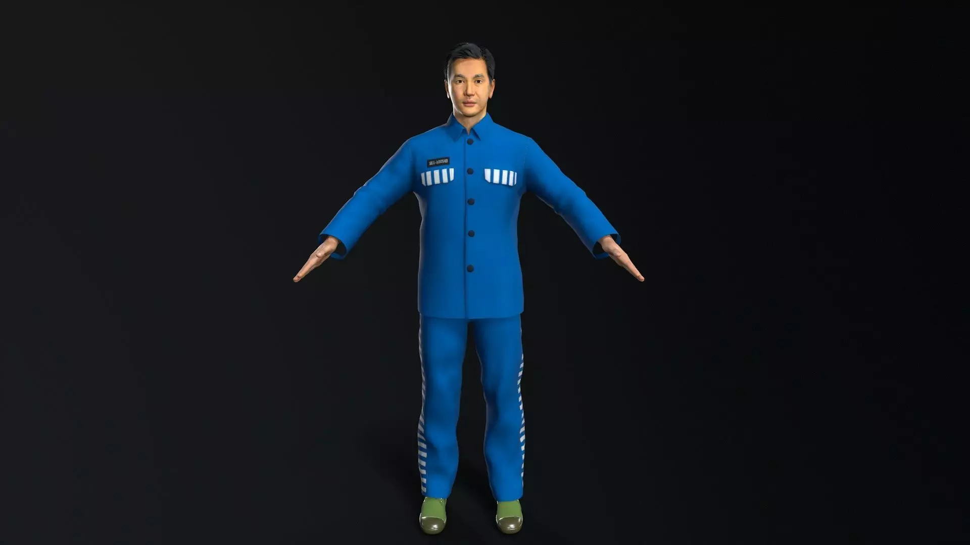 prisoner character Low-poly 3D model_0