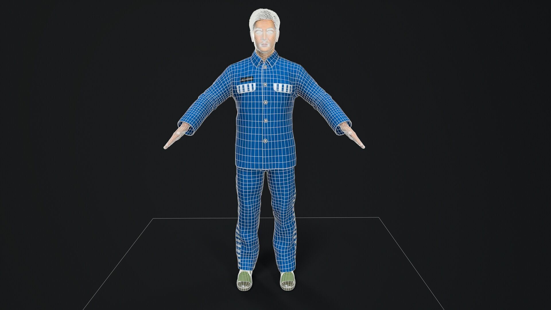 prisoner character Low-poly 3D model_12