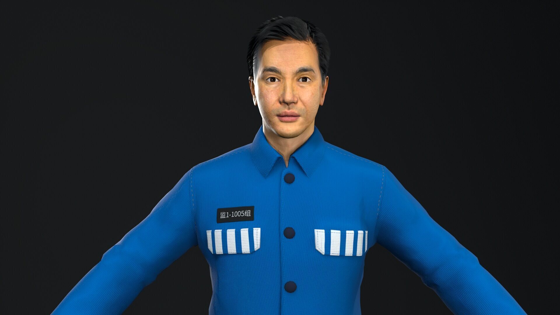 prisoner character Low-poly 3D model_4