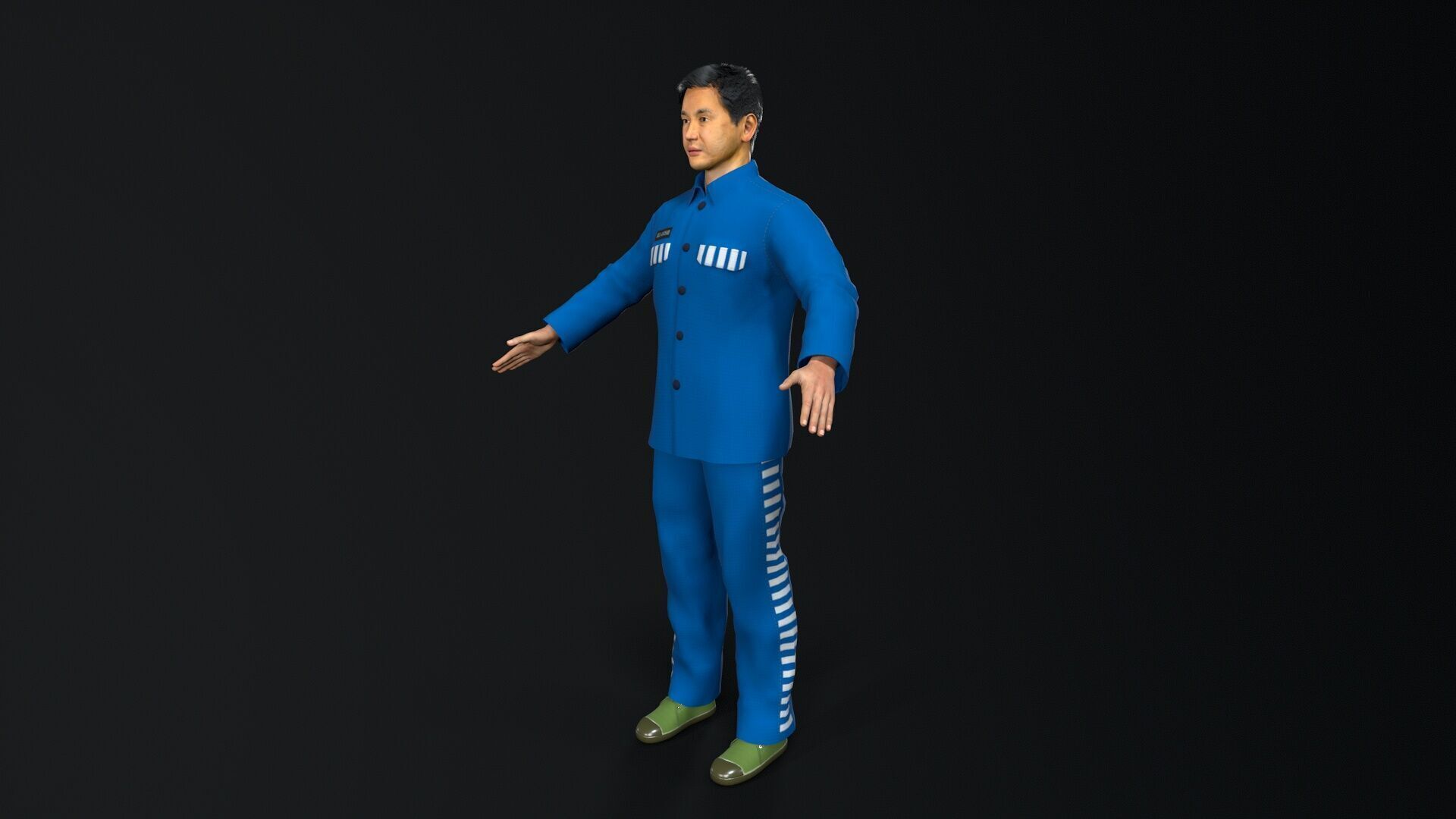 prisoner character Low-poly 3D model_1