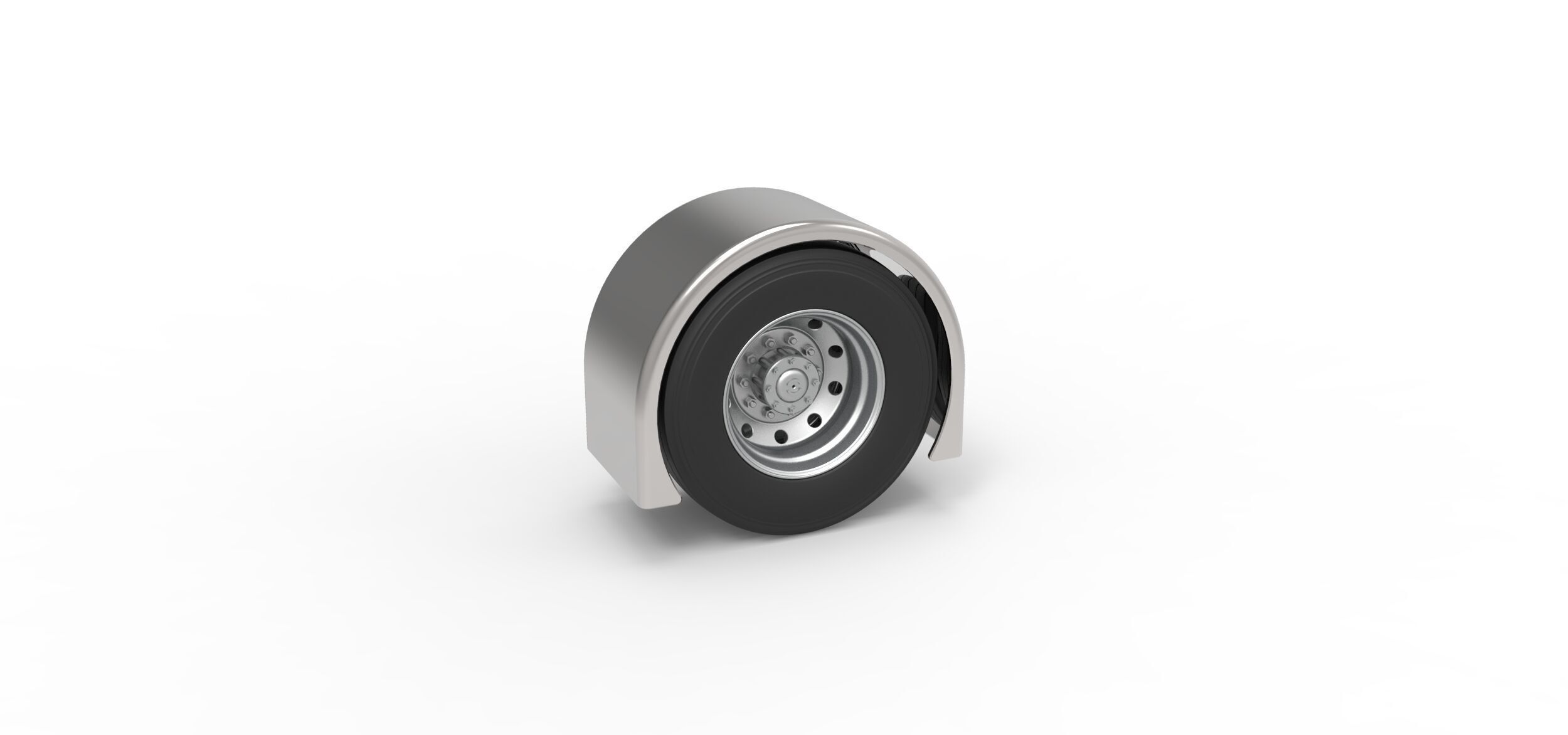 Semi truck Rear fenders Set 3 Scale 1 to 25 3D print model_32