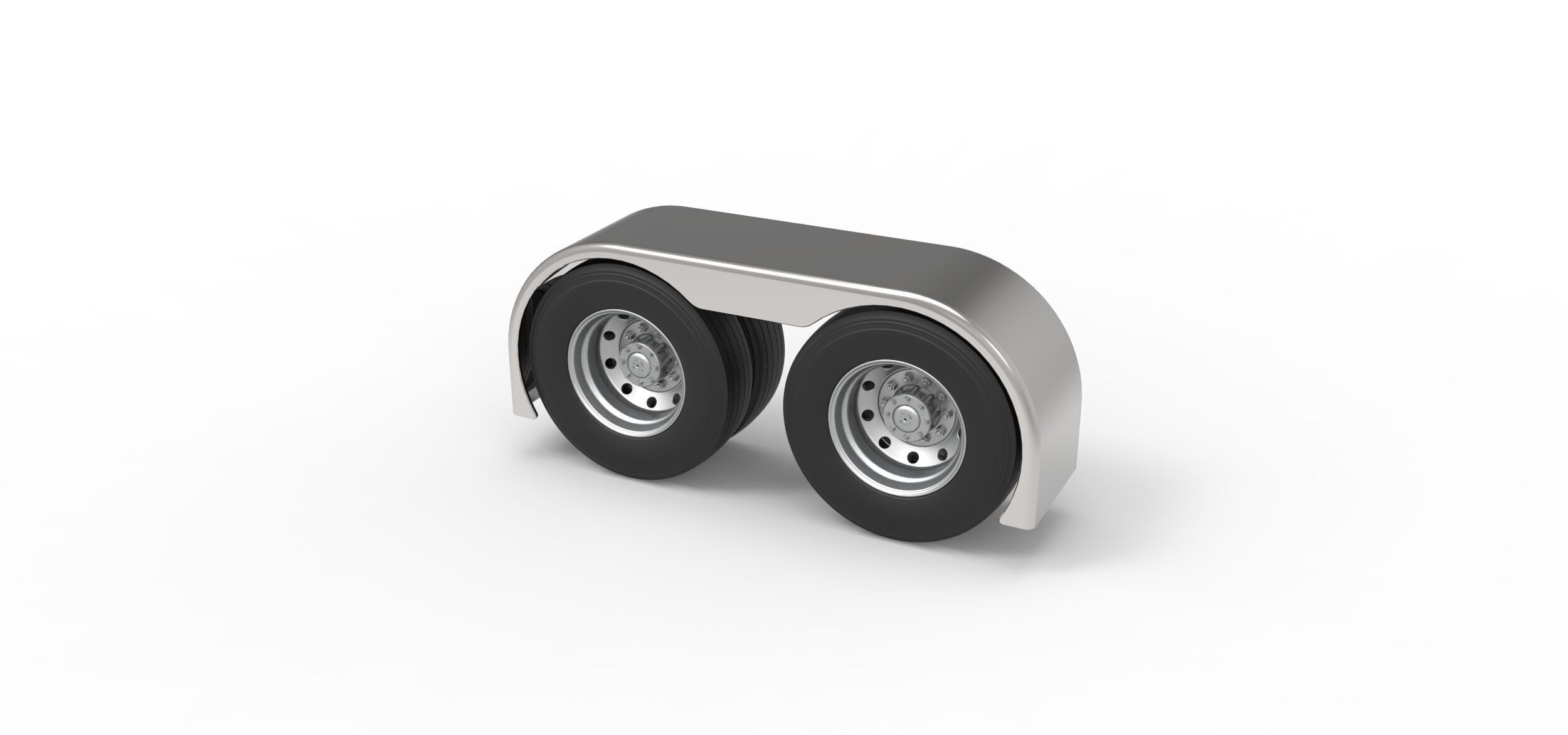 Semi truck Rear fenders Set 3 Scale 1 to 25 3D print model_14