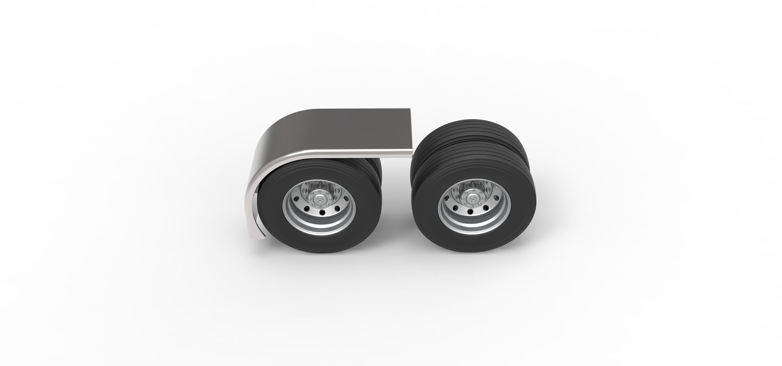 Semi truck Rear fenders Set 3 Scale 1 to 25 3D print model_29