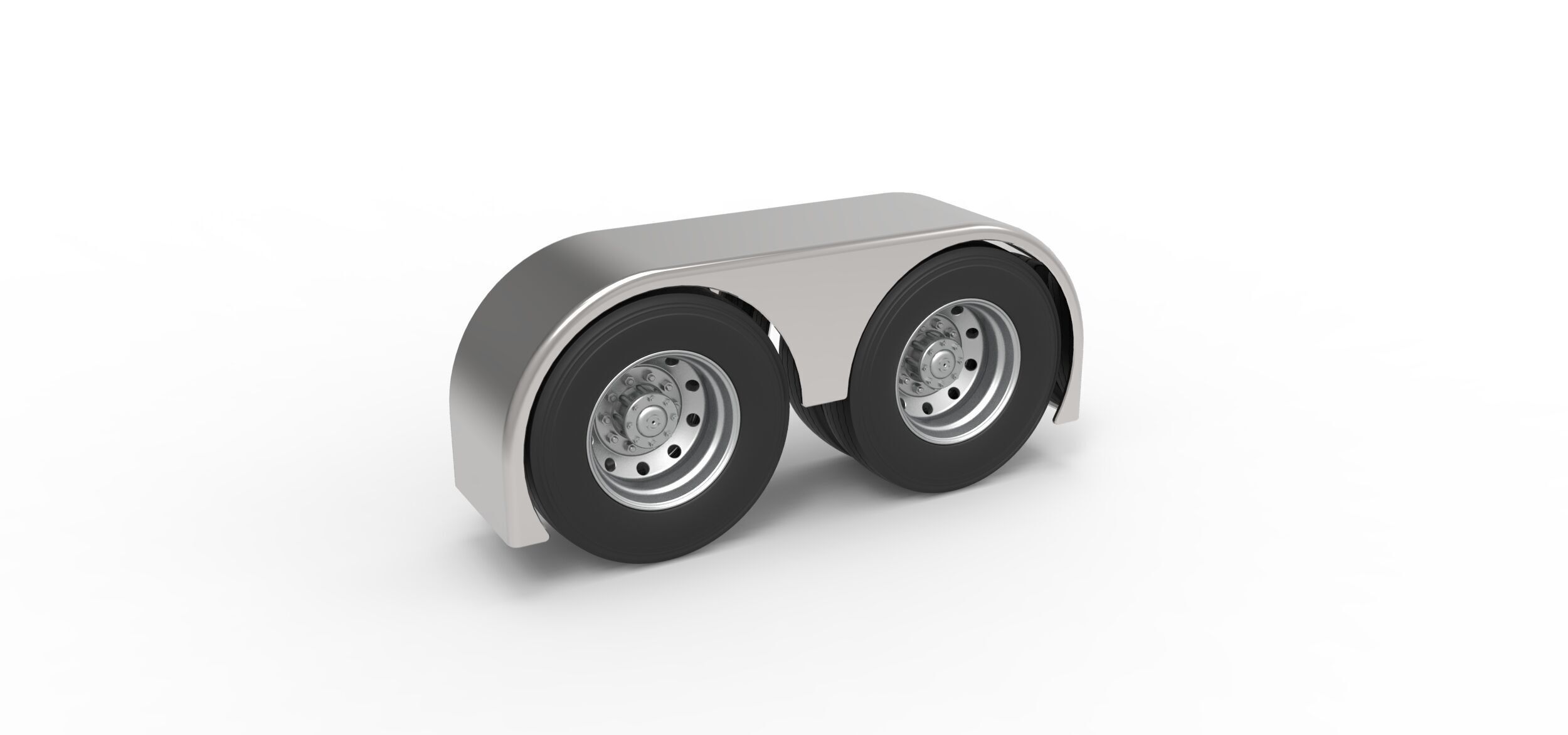 Semi truck Rear fenders Set 3 Scale 1 to 25 3D print model_16