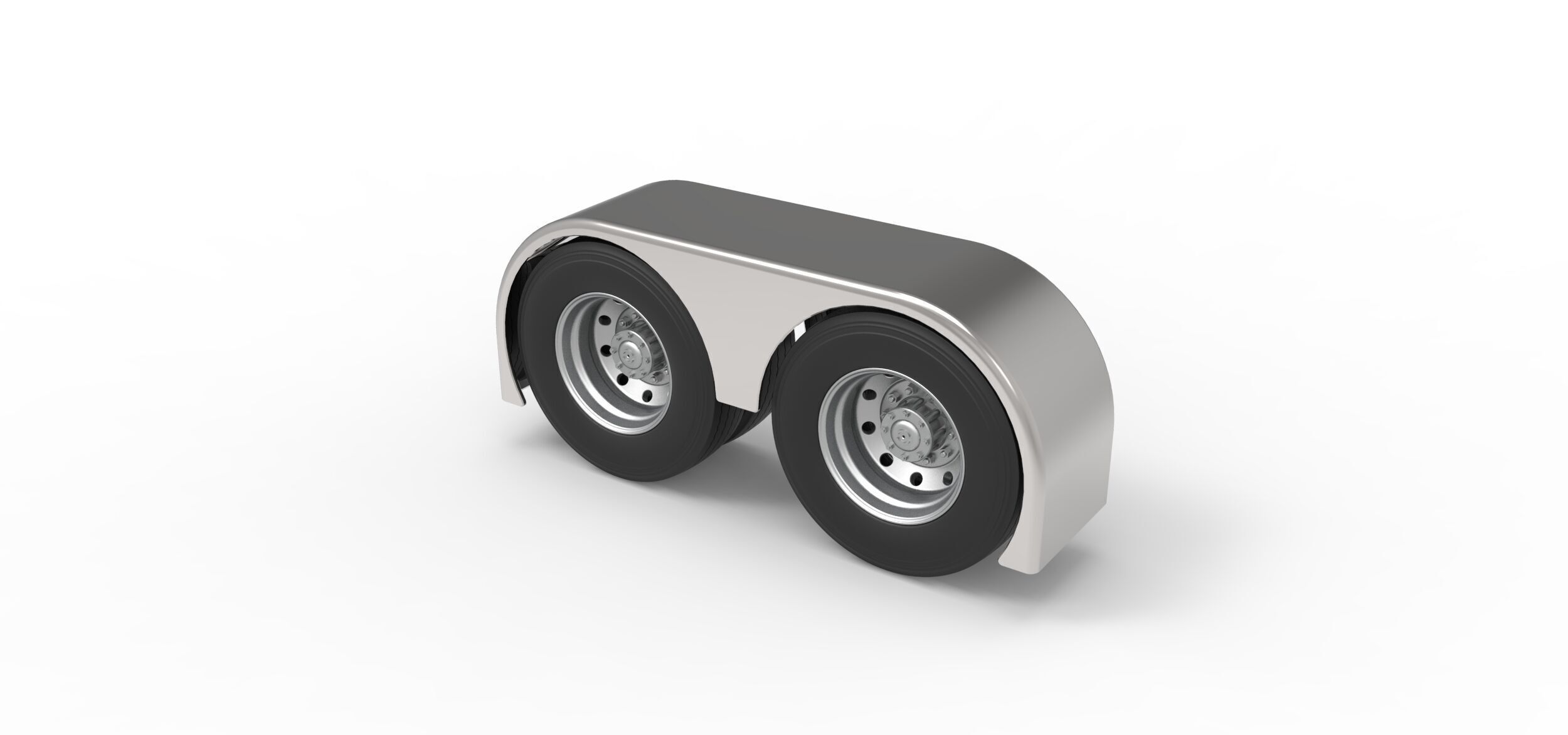 Semi truck Rear fenders Set 3 Scale 1 to 25 3D print model_22