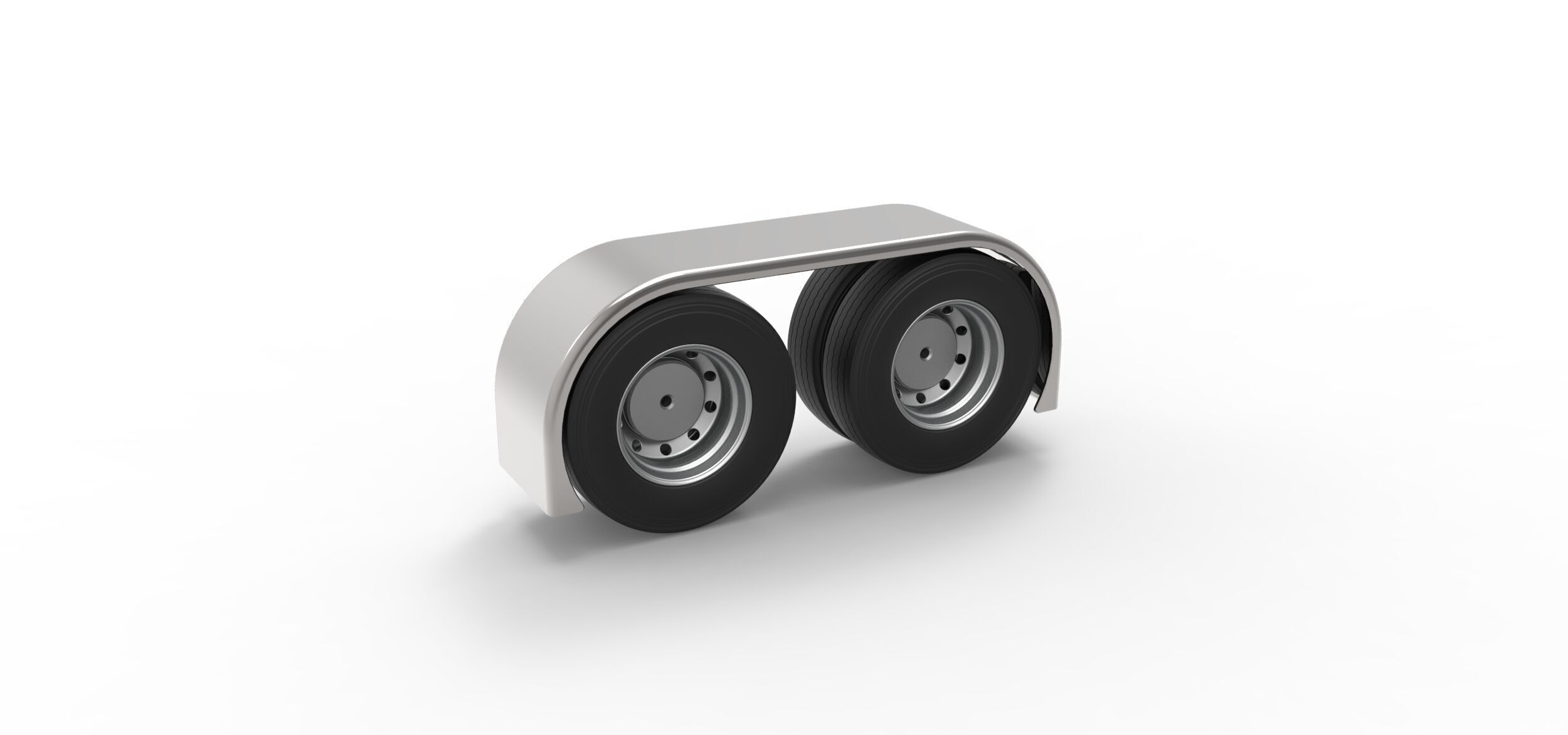 Semi truck Rear fenders Set 3 Scale 1 to 25 3D print model_7