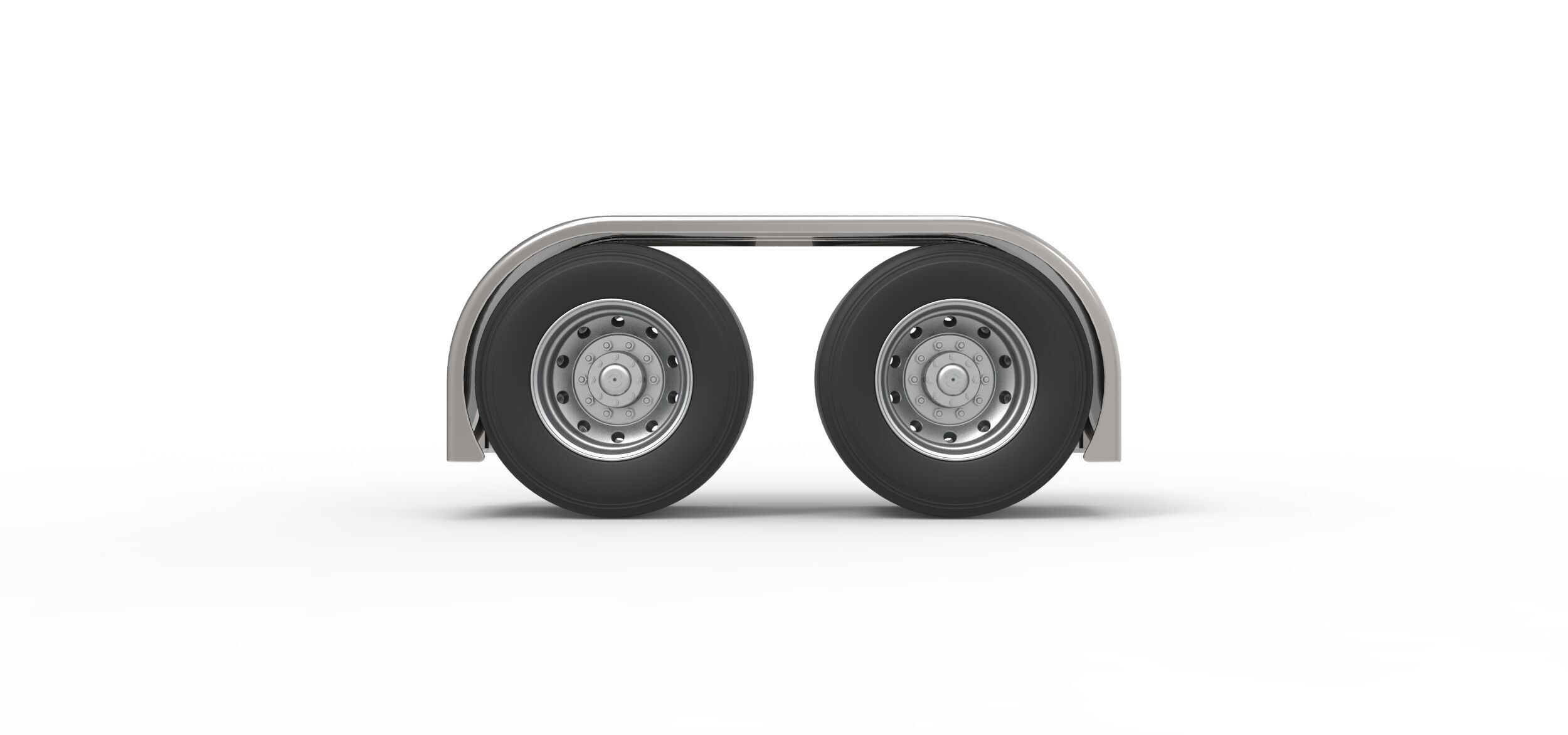 Semi truck Rear fenders Set 3 Scale 1 to 25 3D print model_4