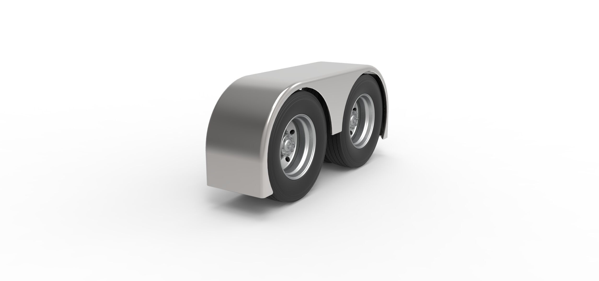 Semi truck Rear fenders Set 3 Scale 1 to 25 3D print model_17