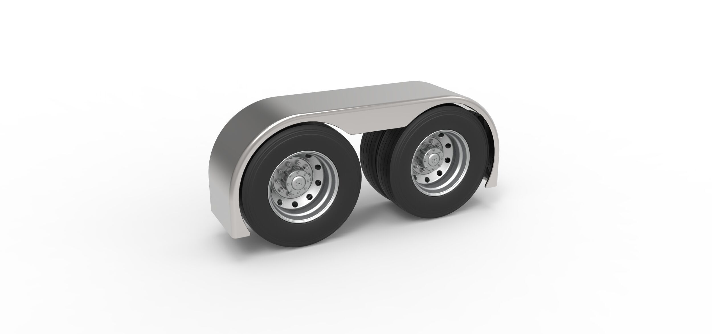 Semi truck Rear fenders Set 3 Scale 1 to 25 3D print model_8