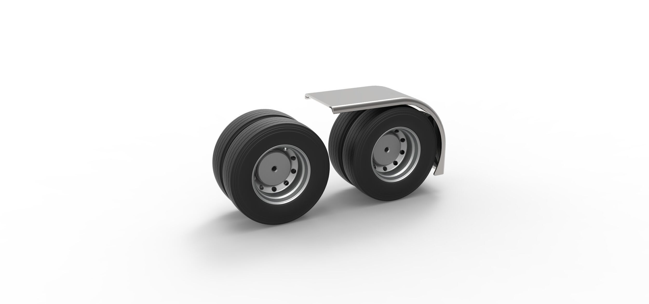 Semi truck Rear fenders Set 3 Scale 1 to 25 3D print model_31