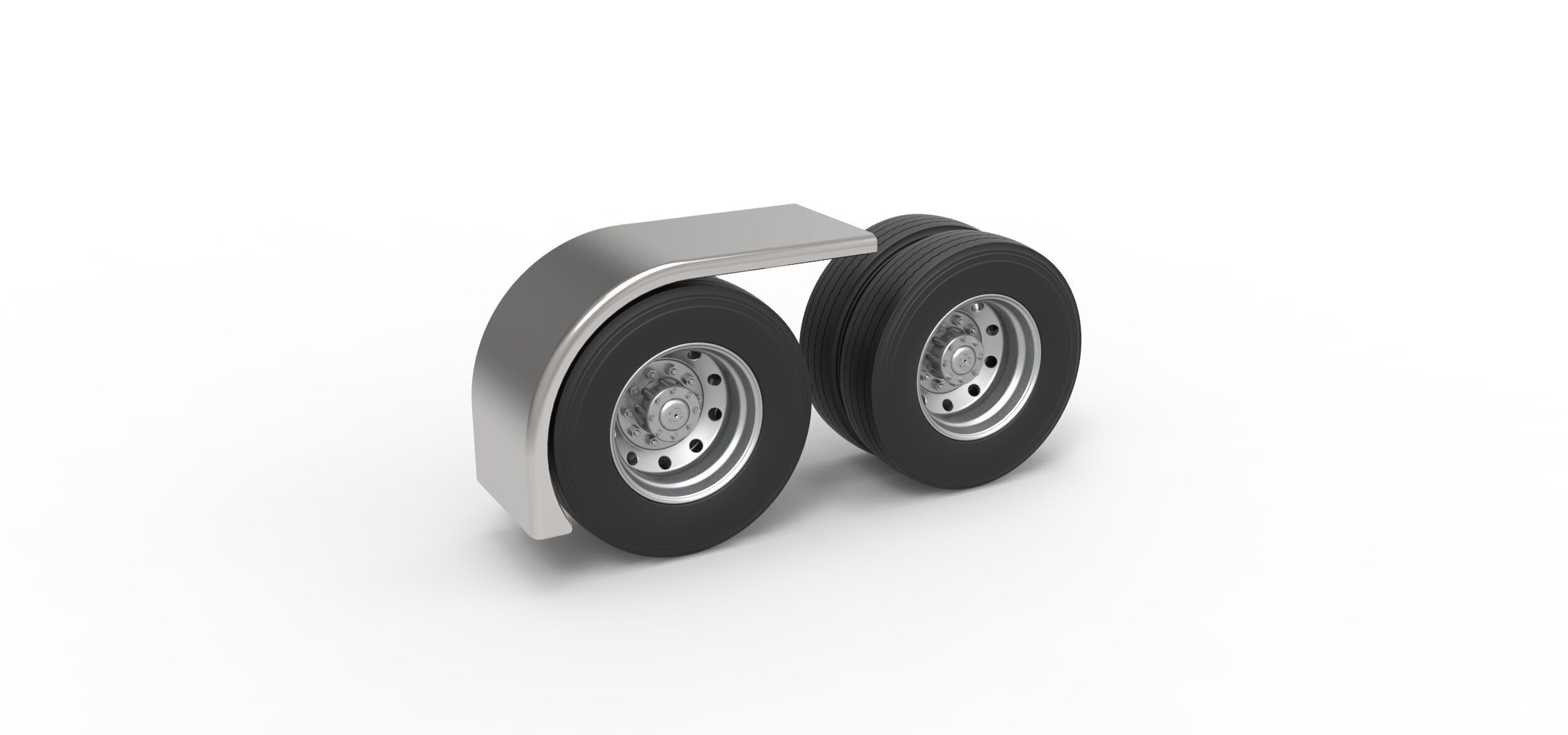 Semi truck Rear fenders Set 3 Scale 1 to 25 3D print model_24