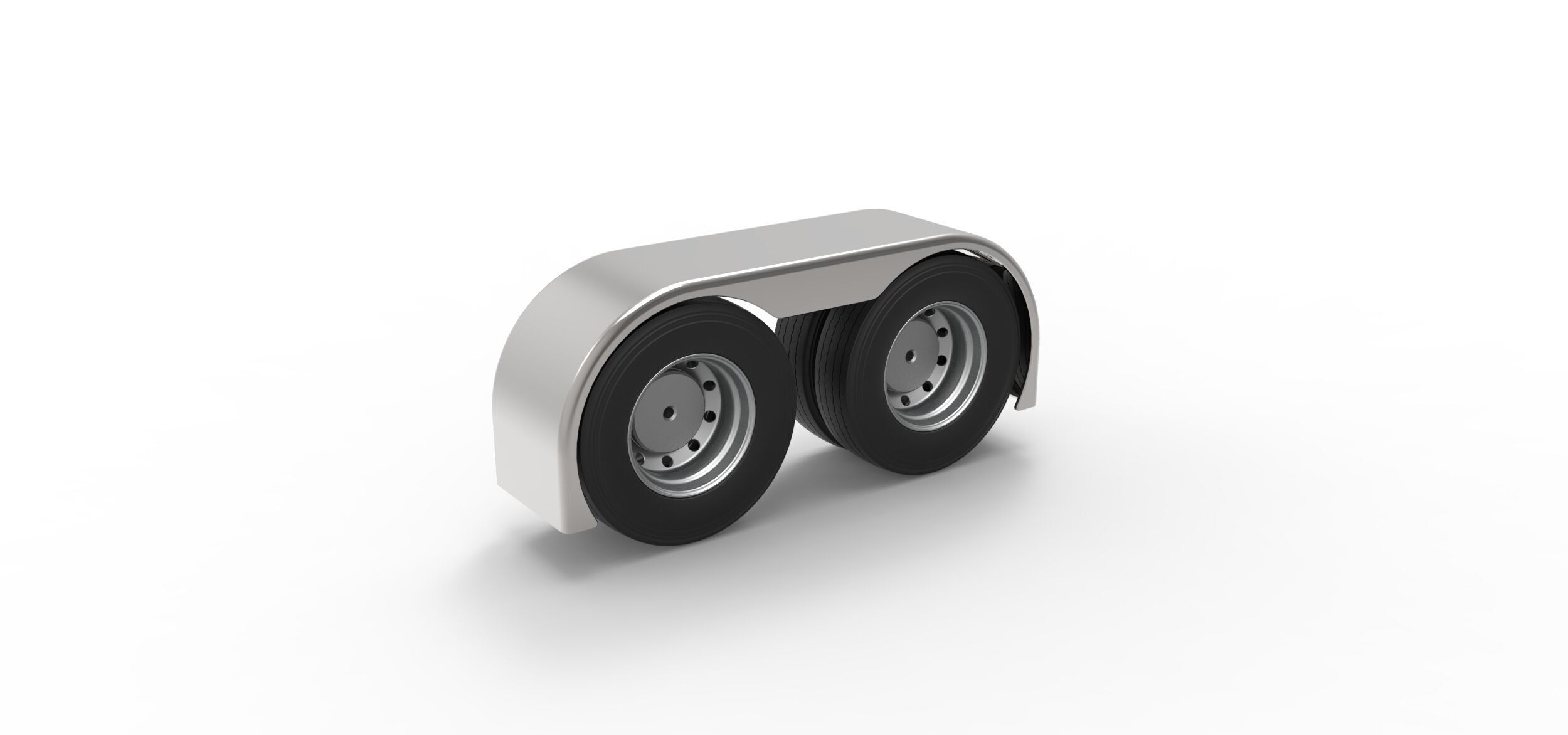 Semi truck Rear fenders Set 3 Scale 1 to 25 3D print model_15