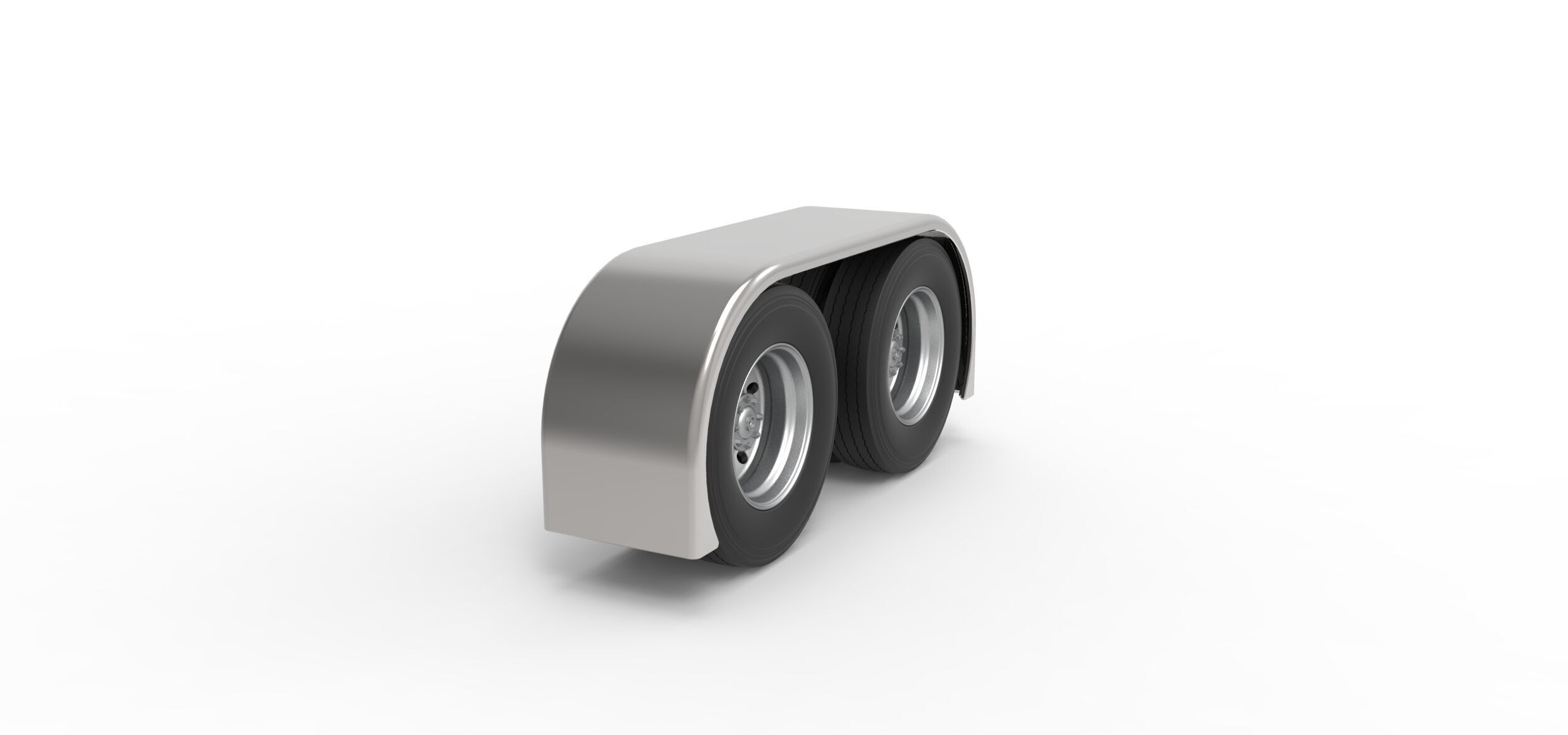 Semi truck Rear fenders Set 3 Scale 1 to 25 3D print model_1