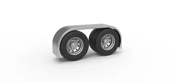 Semi truck Rear fenders Set 3 Scale 1 to 25 3D print model