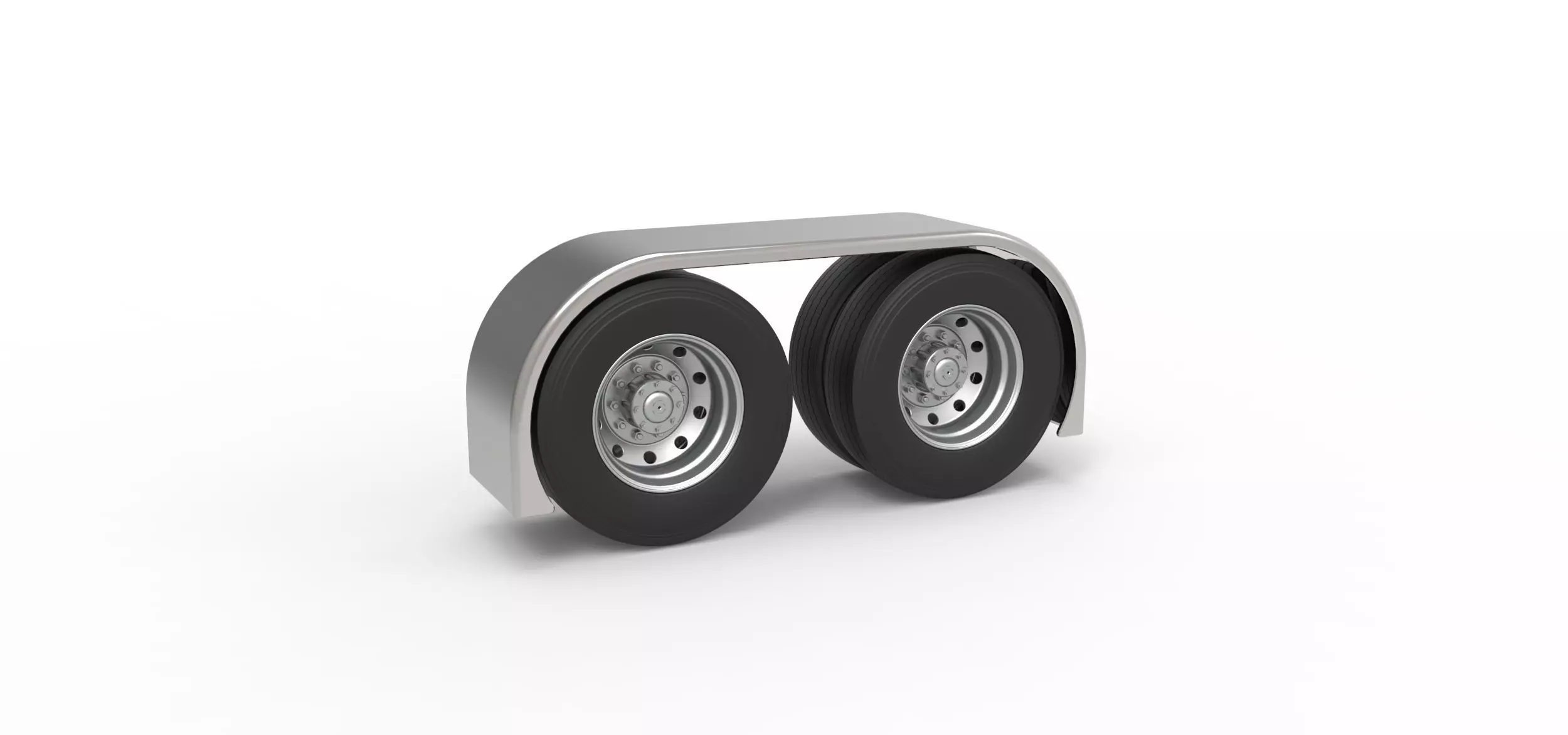 Semi truck Rear fenders Set 3 Scale 1 to 25 3D print model_0