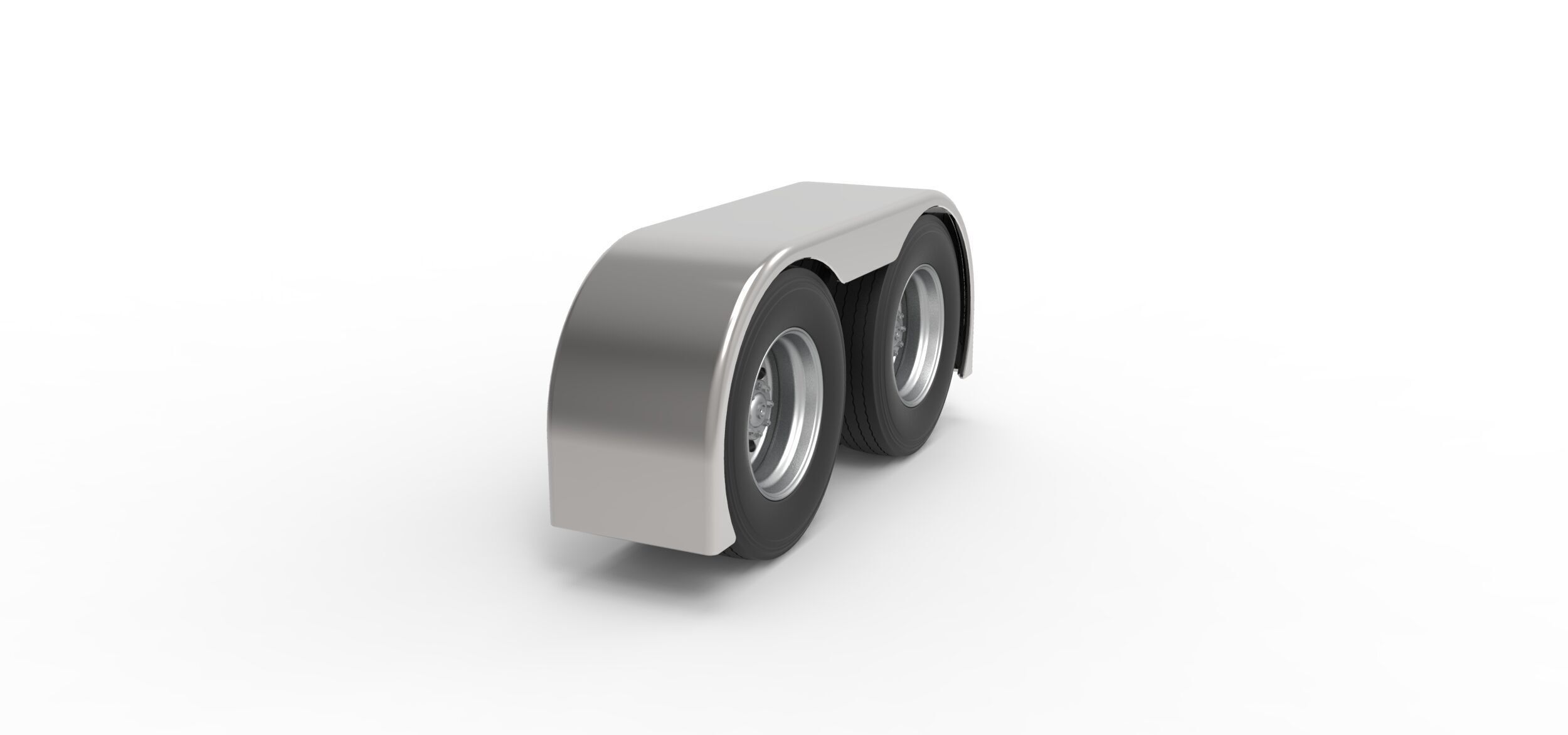 Semi truck Rear fenders Set 3 Scale 1 to 25 3D print model_9