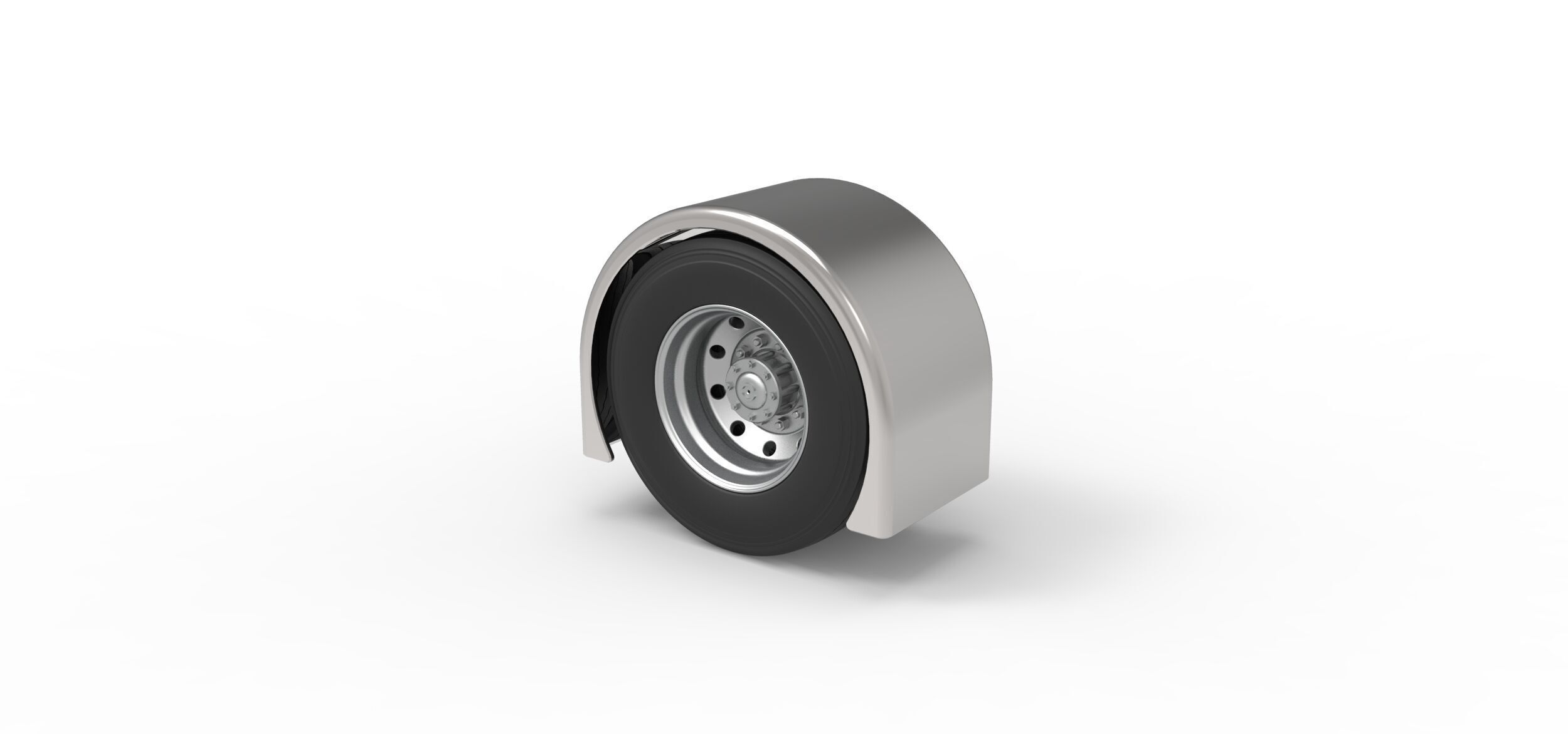 Semi truck Rear fenders Set 3 Scale 1 to 25 3D print model_38