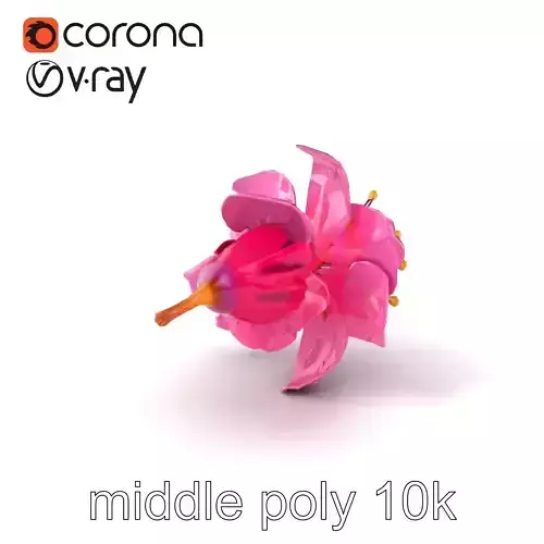 Lonicera Pink Botanical Representation model pack