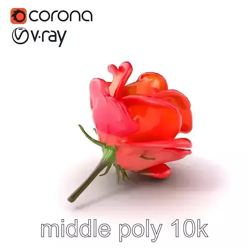 Vibrant Rose Flower Sculpture model pack