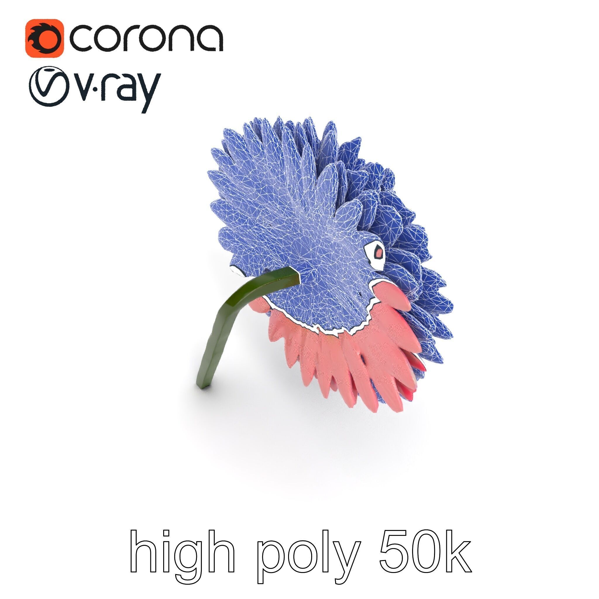 Chrysanthemum Double Lush Blooms model pack Low-poly 3D model_27
