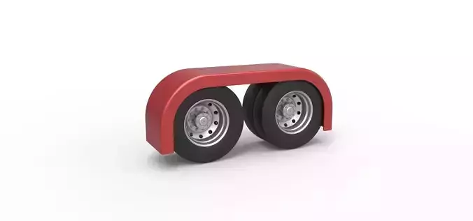 Semi truck Rear fenders Set 4 Scale 1 to 25 3D print model