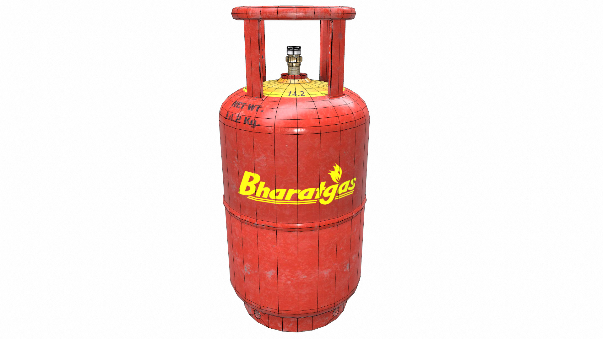 Bharat Gas Cylinder Low Poly Low-poly 3D model_28