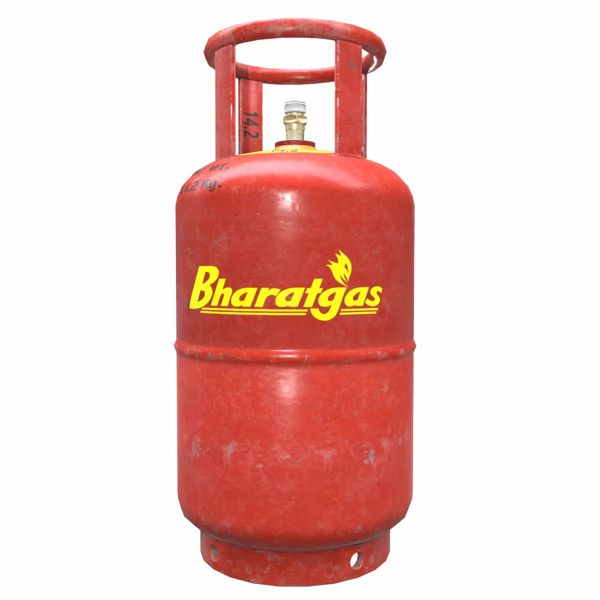 Bharat Gas Cylinder Low Poly Low-poly 3D model_0